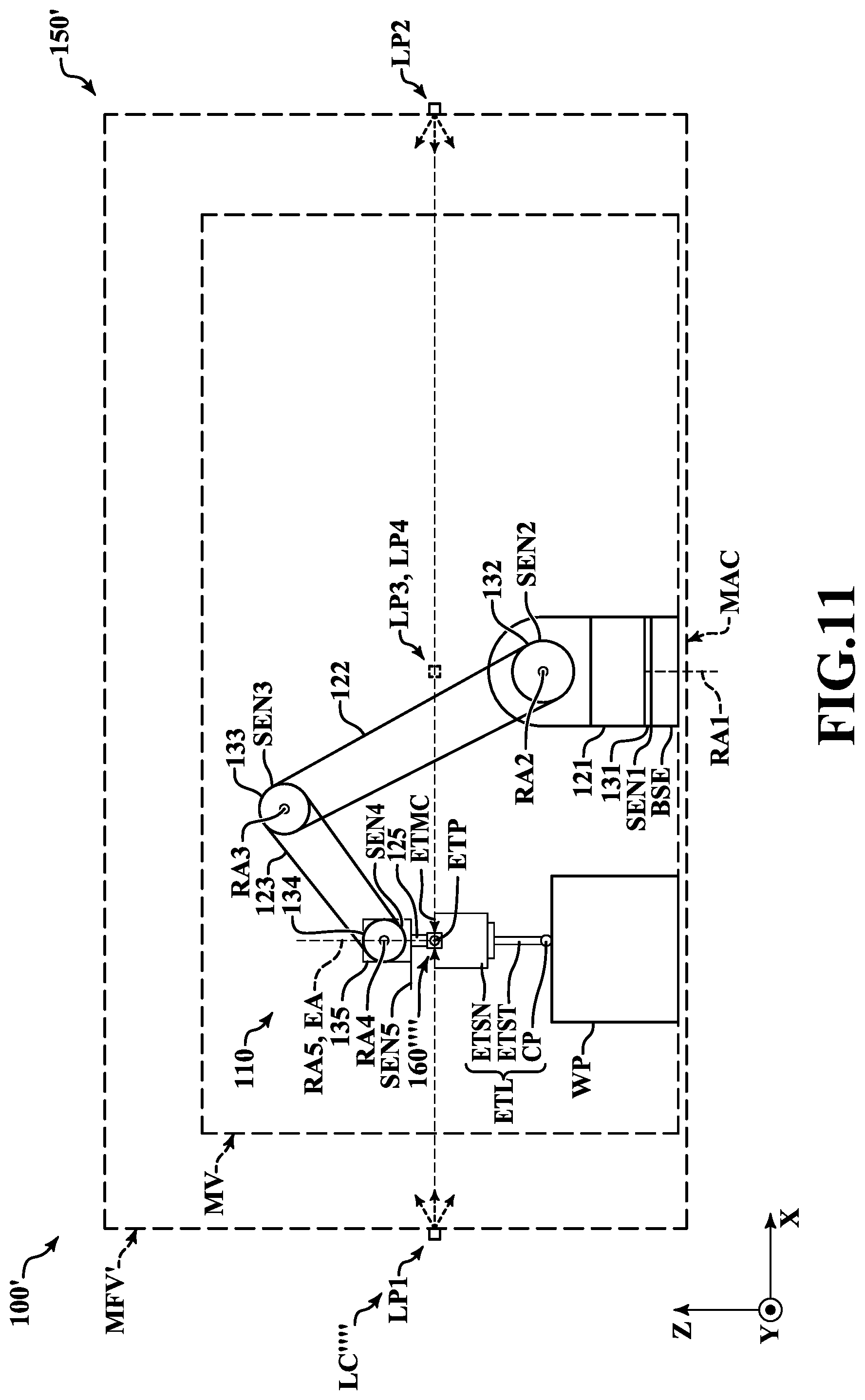 Patent US12174005 Figure 8 – Metrology system with position and orientation tracking utilizing light beams