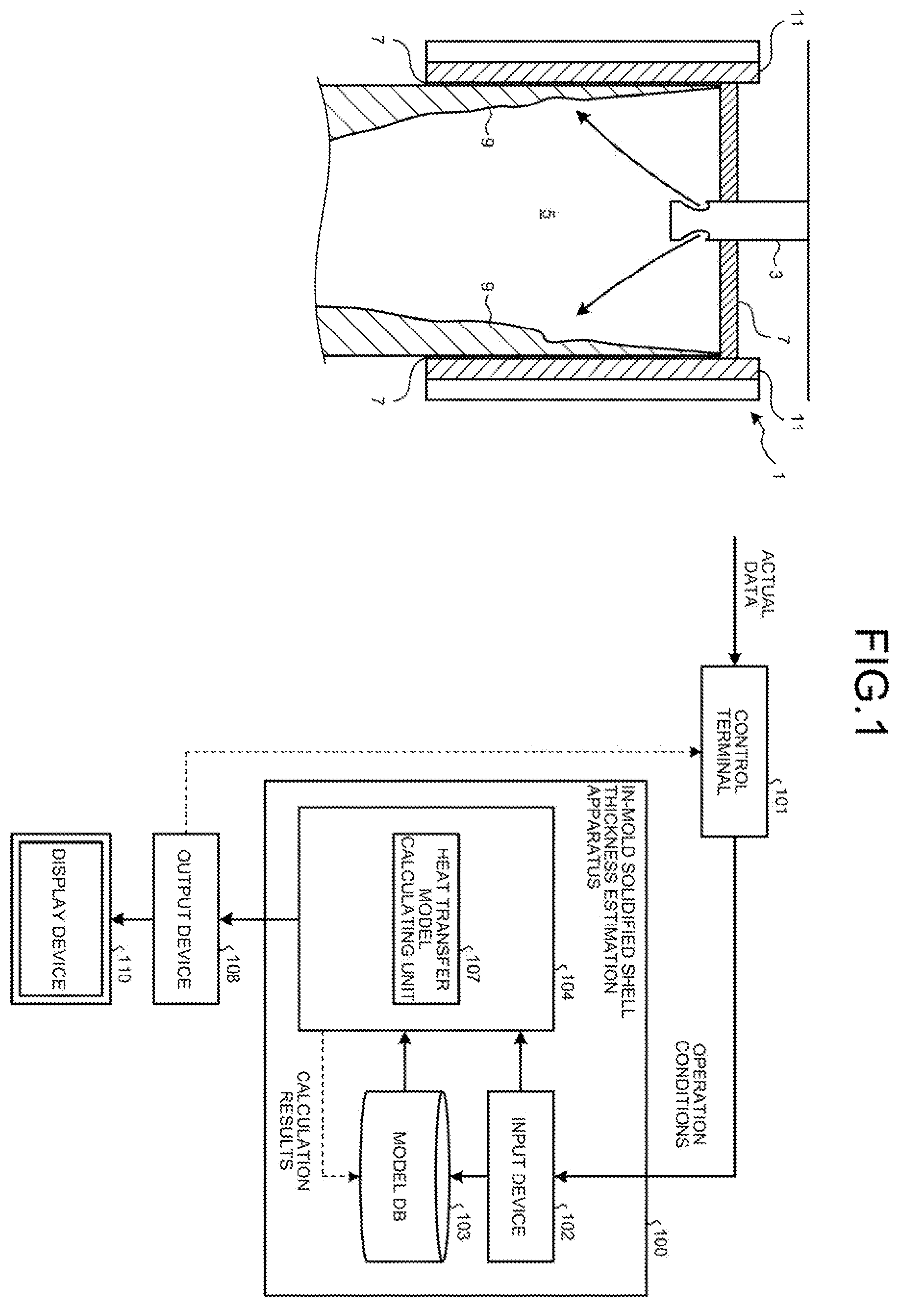 Patent US12174010 Figure 1 – In-mold solidified shell thickness estimation apparatus, in-mold solidified shell thickness estimation method, and continuous steel casting method