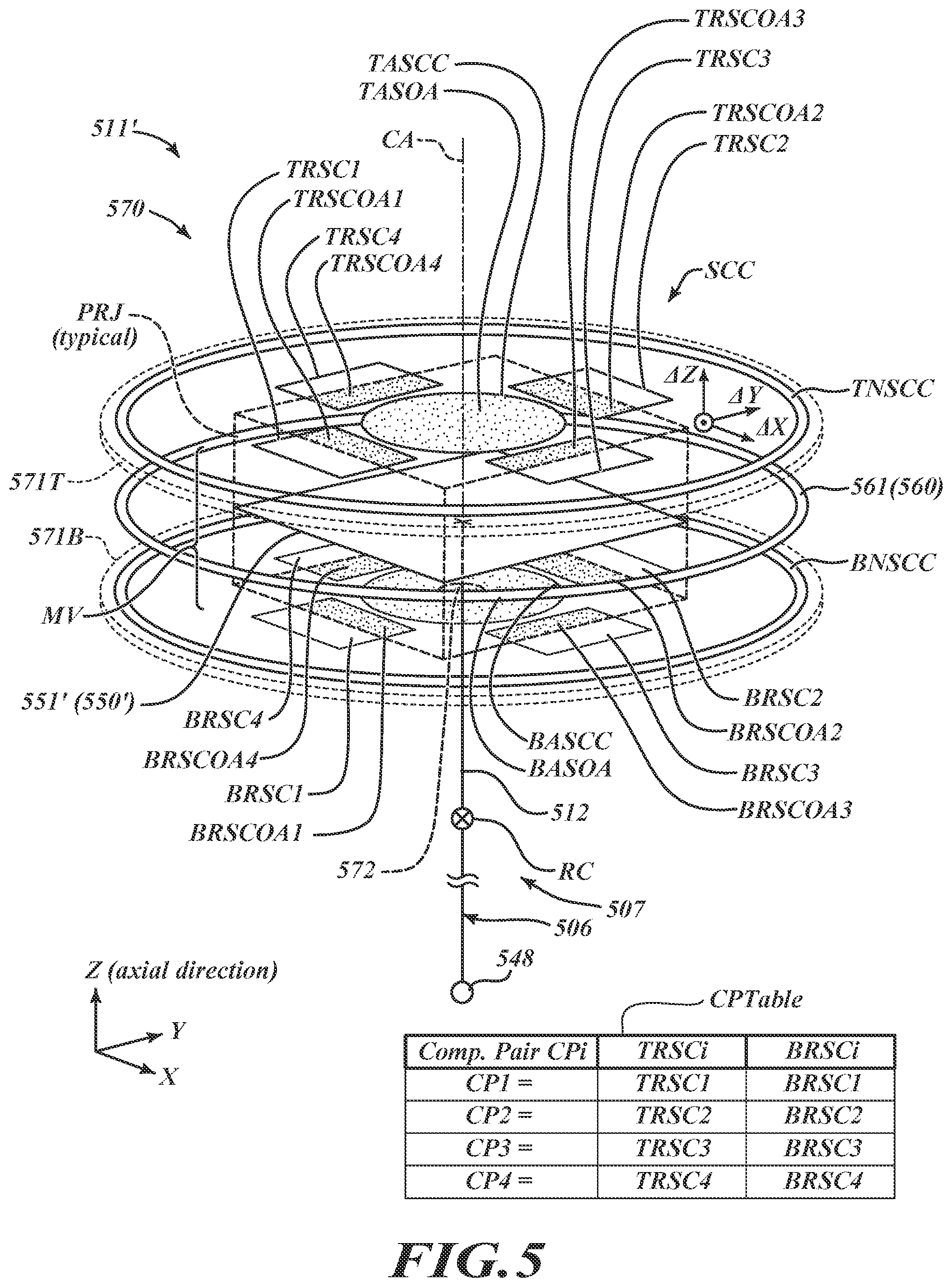 Patent US12174013 Figure 5 – Measuring probe with sensing coils and temperature compensation