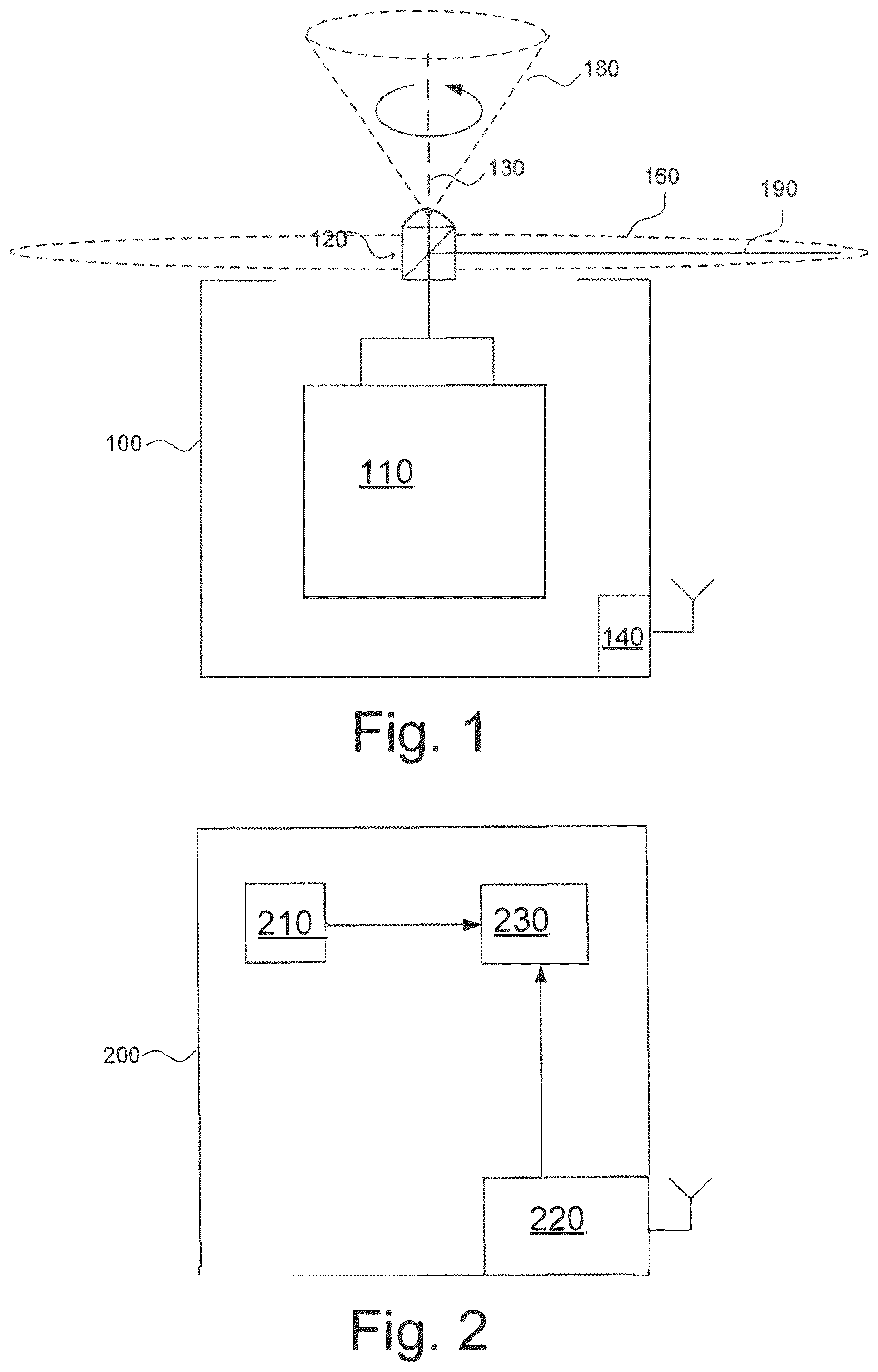 Patent US12174019 Figure 1 – Laser device and laser beam detector for detecting light of a laser device