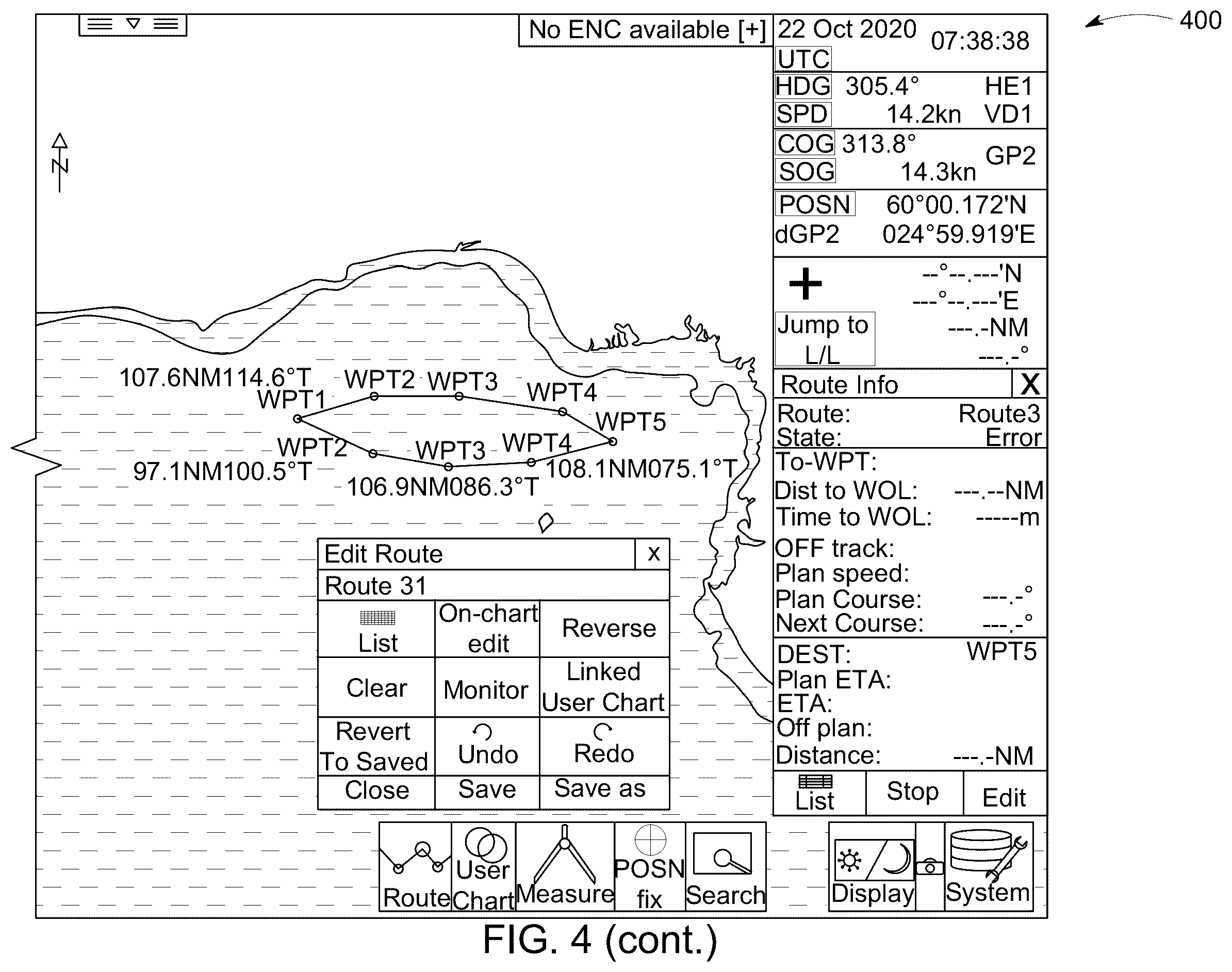 Patent US12174022 Figure 8 – Apparatus and method for route editing assistance