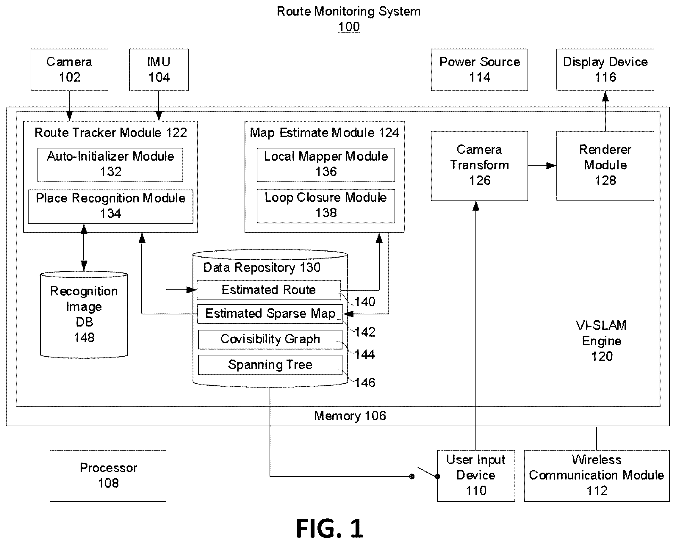 Patent US12174024 Figure 1 – Estimating camera motion through visual tracking in low contrast high motion single camera systems