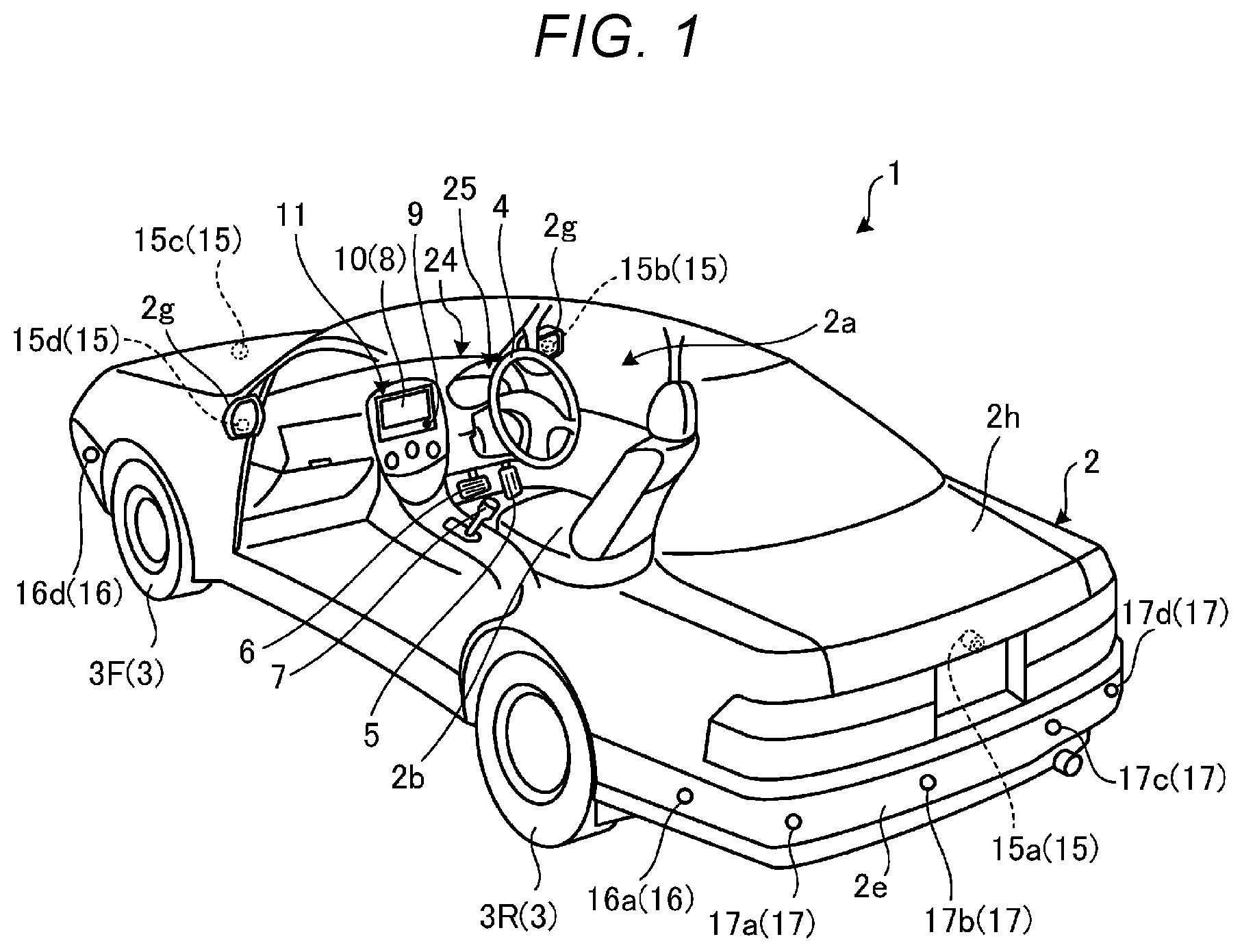 Patent US12174028 Figure 1 – Parking assistance device