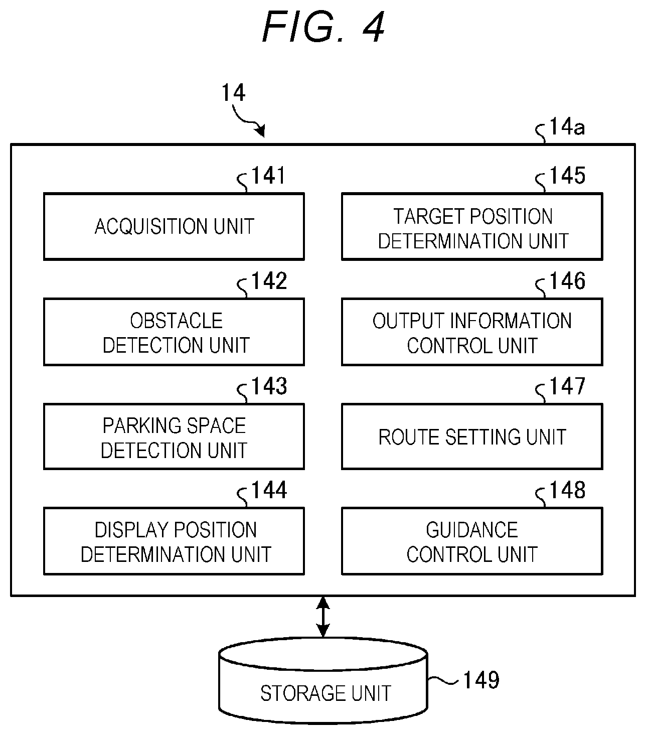 Patent US12174028 Figure 4 – Parking assistance device