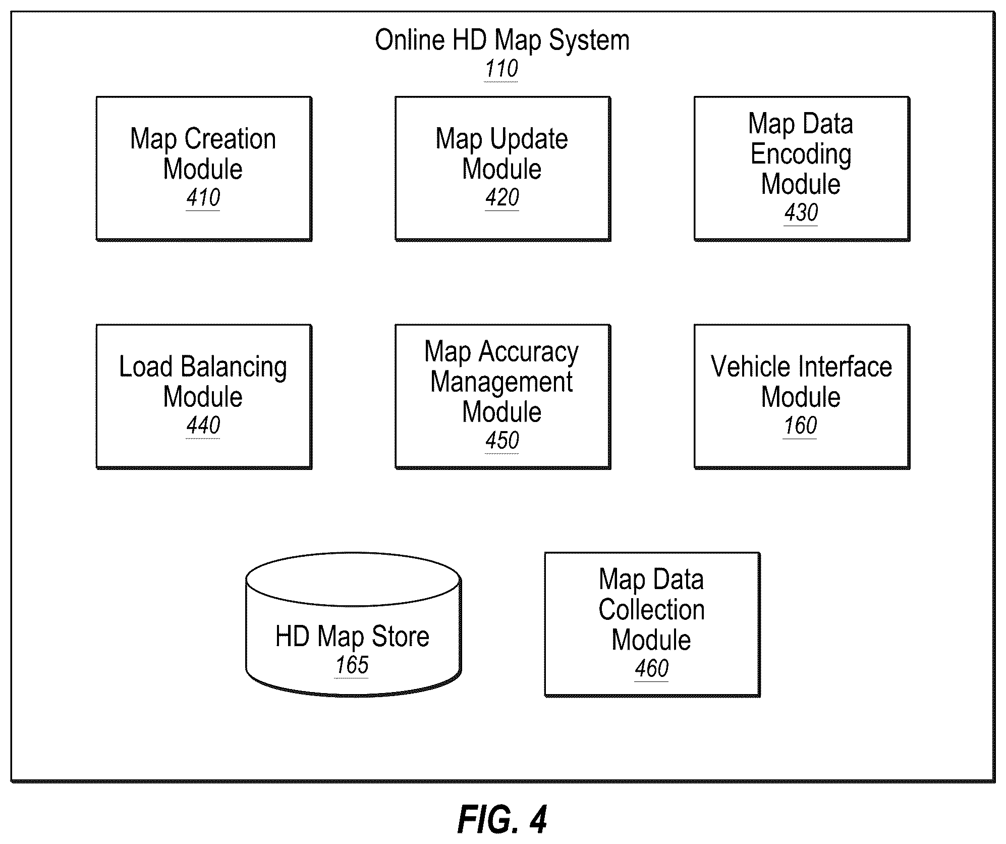 Patent US12174034 Figure 4 – Updating high definition maps based on lane closure and lane opening