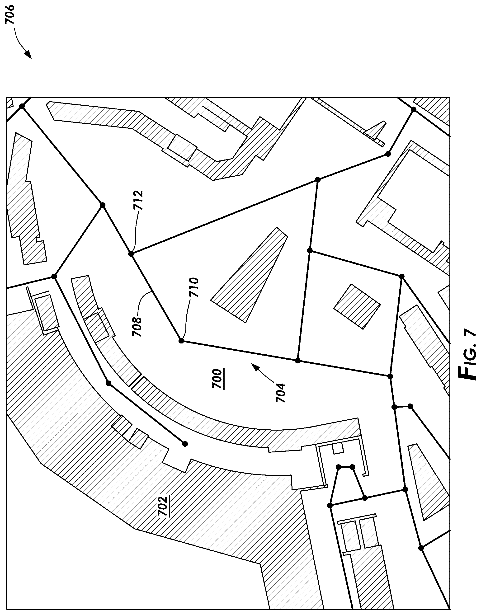 Patent US12174035 Figure 5 – Methods and systems for generating local-and global-walkable paths for route guidance