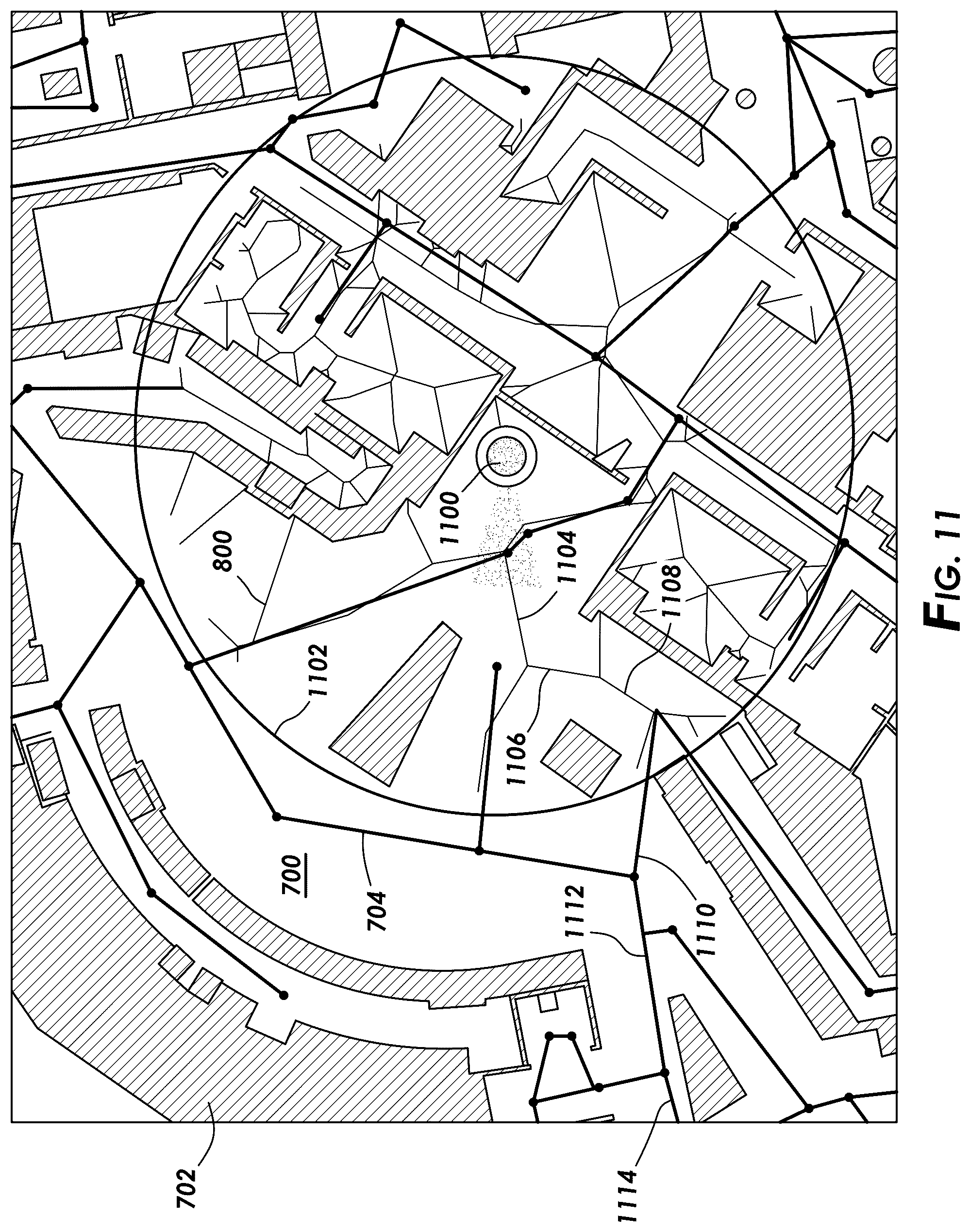 Patent US12174035 Figure 8 – Methods and systems for generating local-and global-walkable paths for route guidance