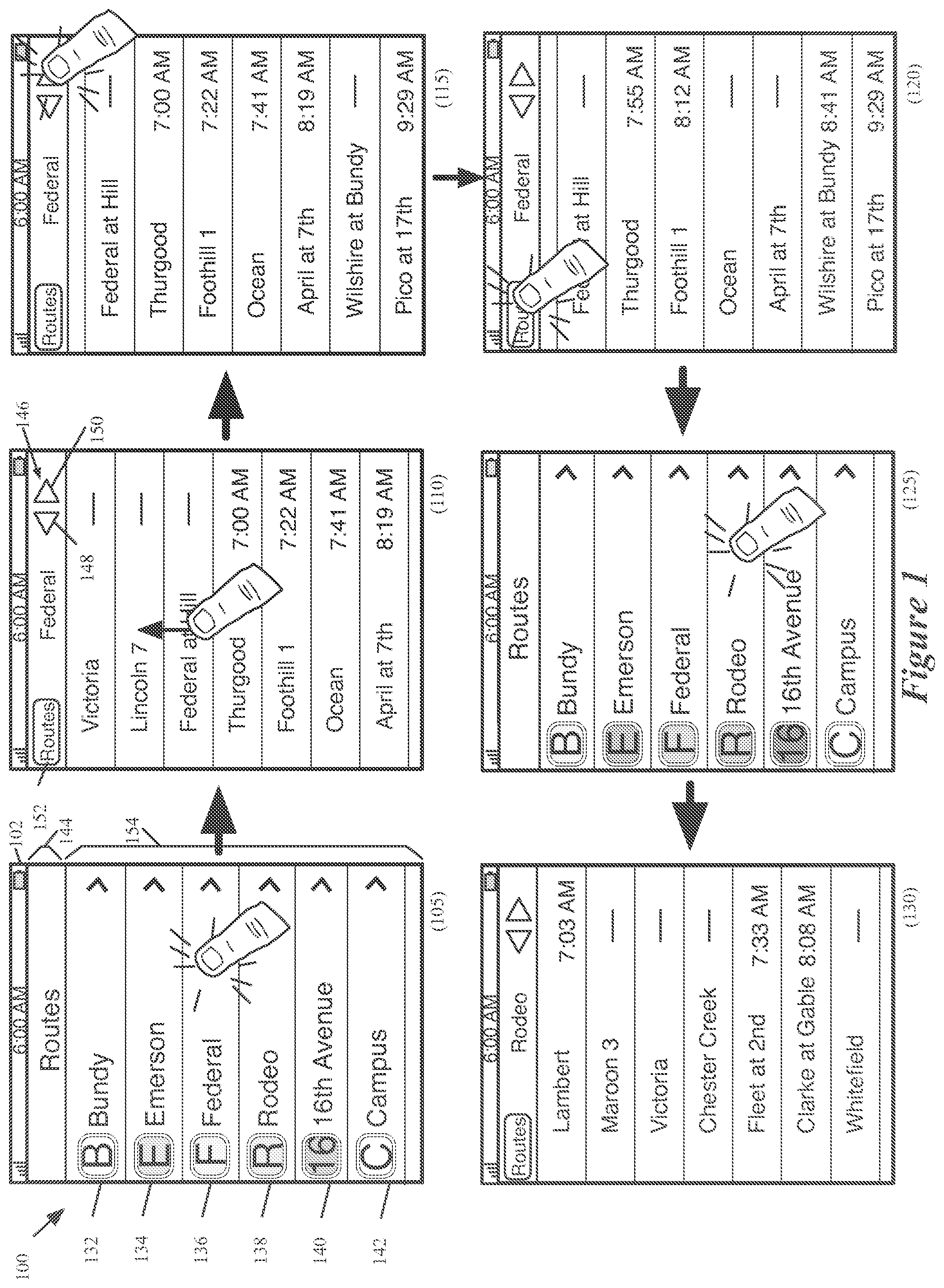 Patent US12174037 Figure 1 – Location-based features for commute assistant