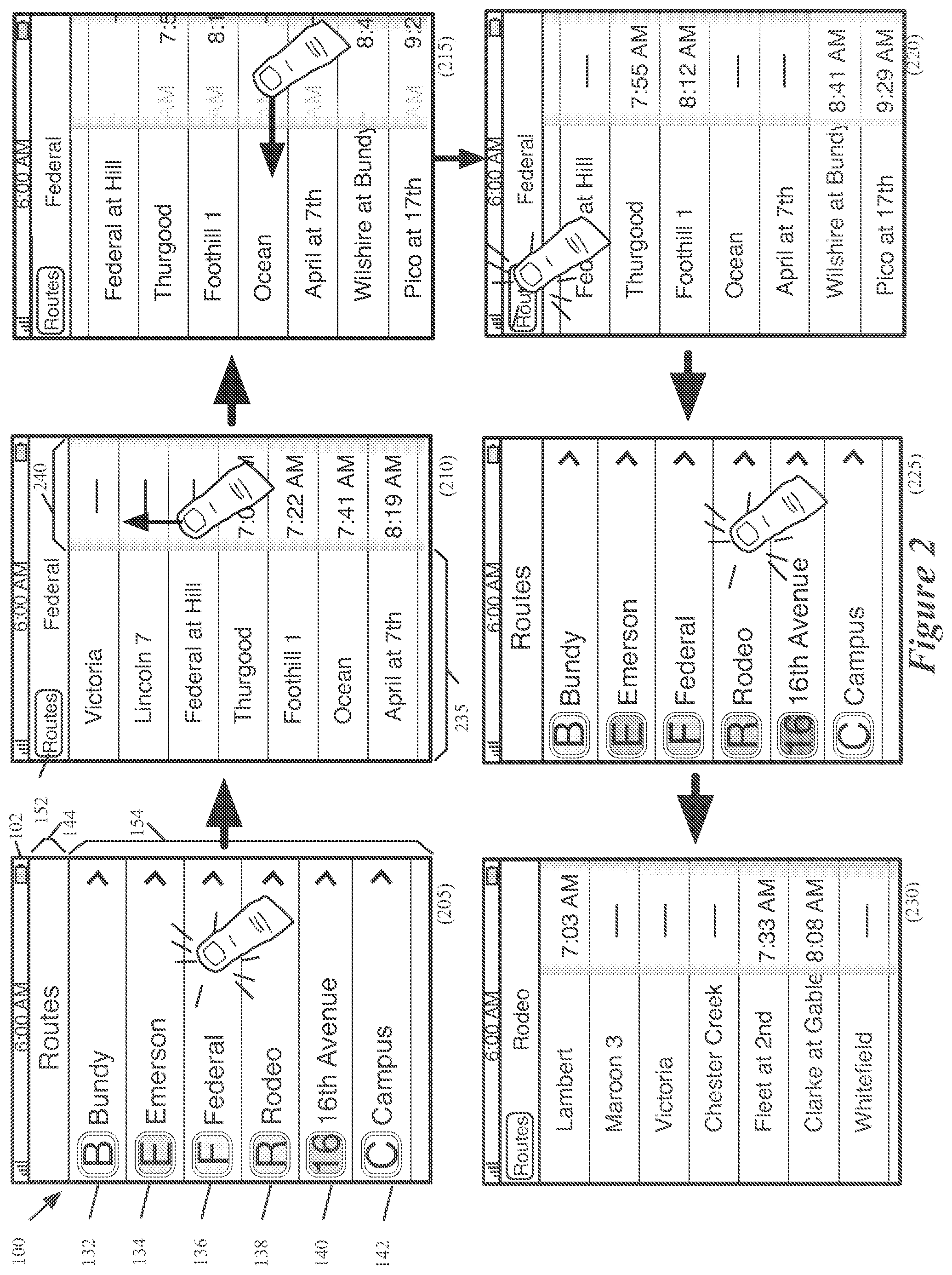 Patent US12174037 Figure 2 – Location-based features for commute assistant