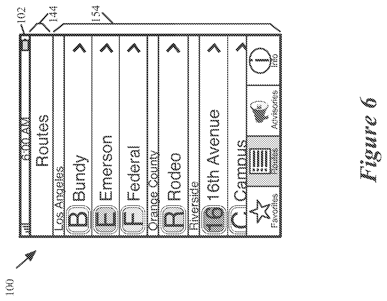 Patent US12174037 Figure 6 – Location-based features for commute assistant
