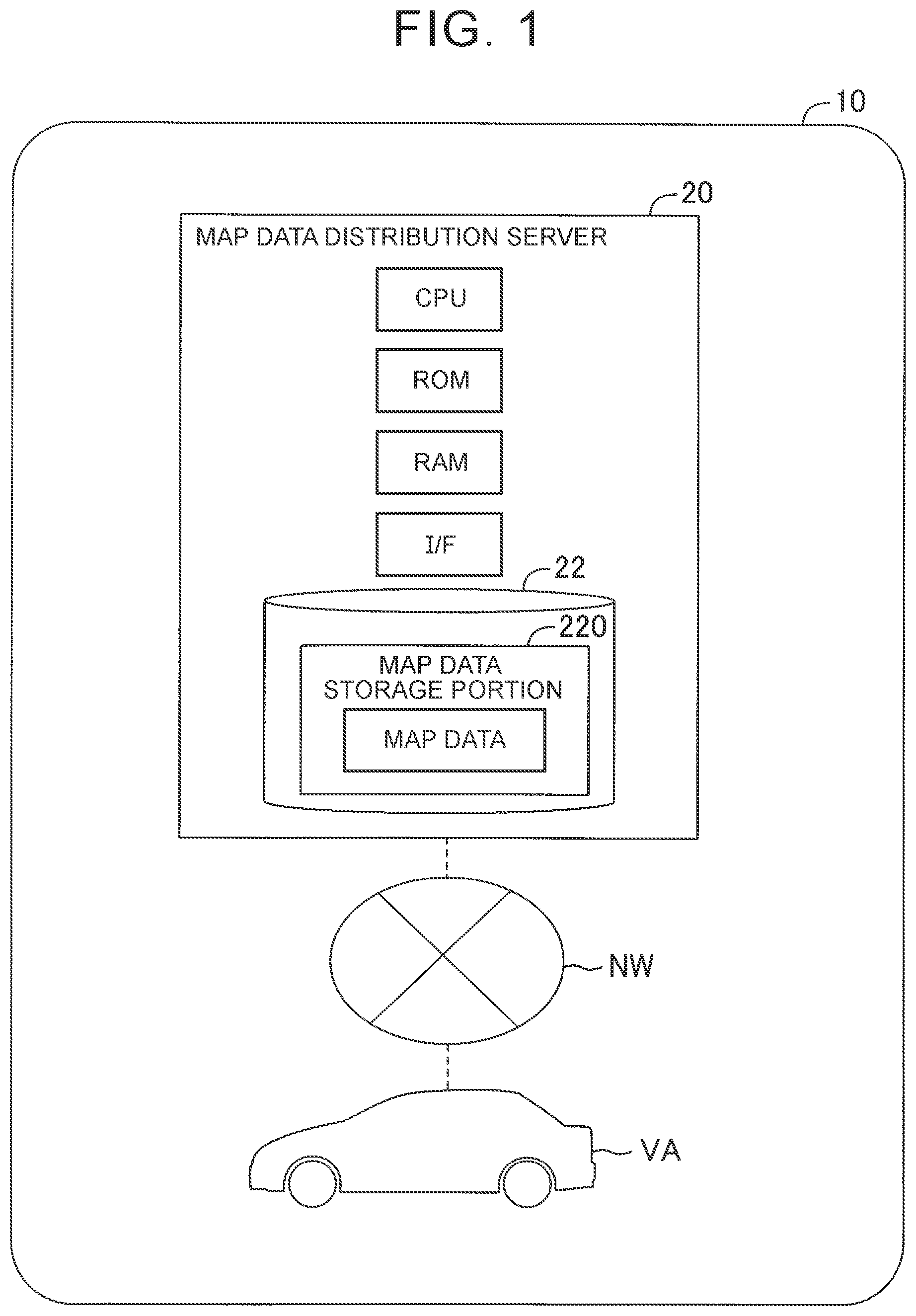Patent US12174040 Figure 1 – Map data usage system, map data usage method, and program