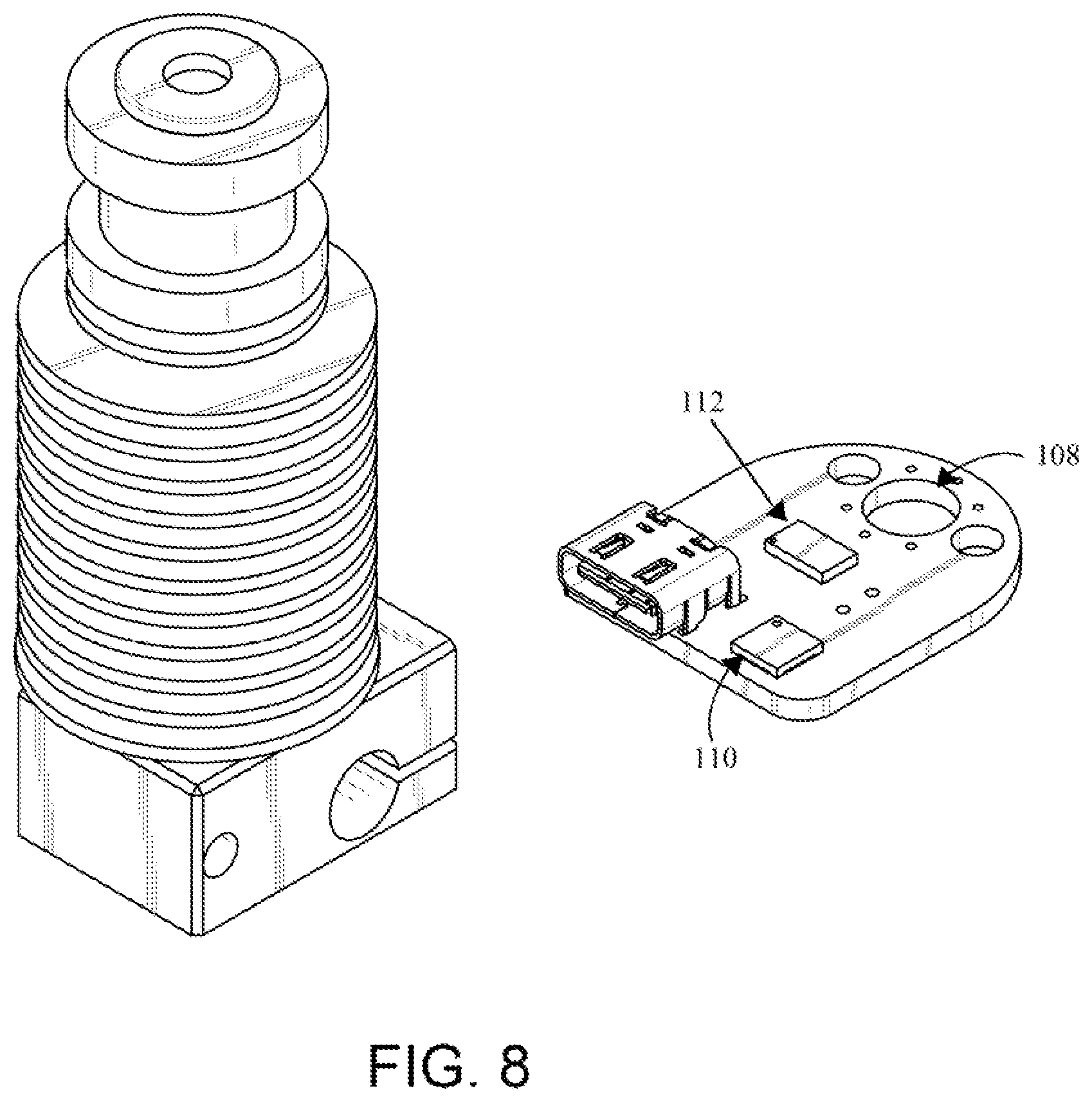 Patent US12174058 Figure 8 – Hard mounted nozzle accelerometer