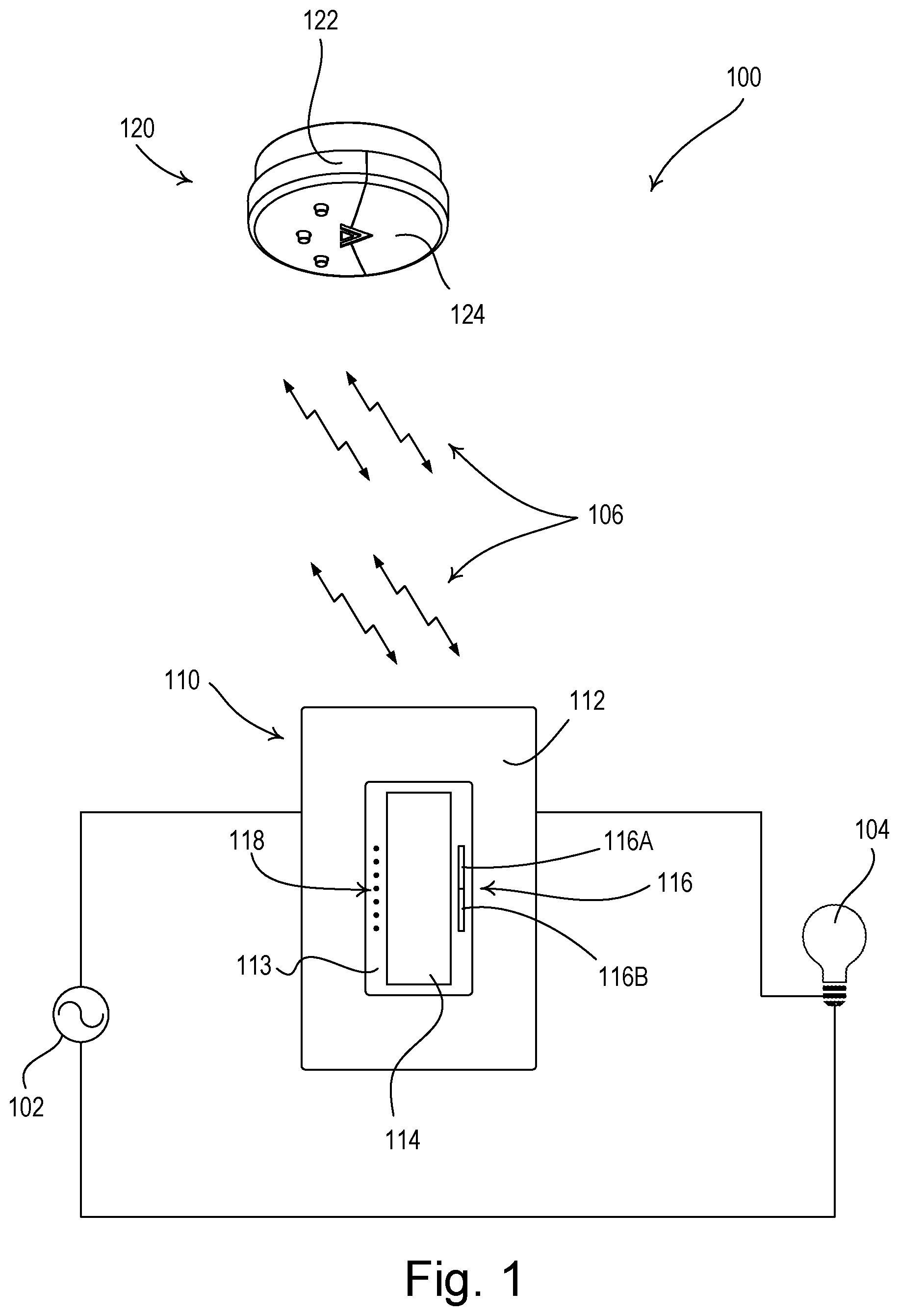 Patent US12174061 Figure 1 – Wireless battery-powered daylight sensor