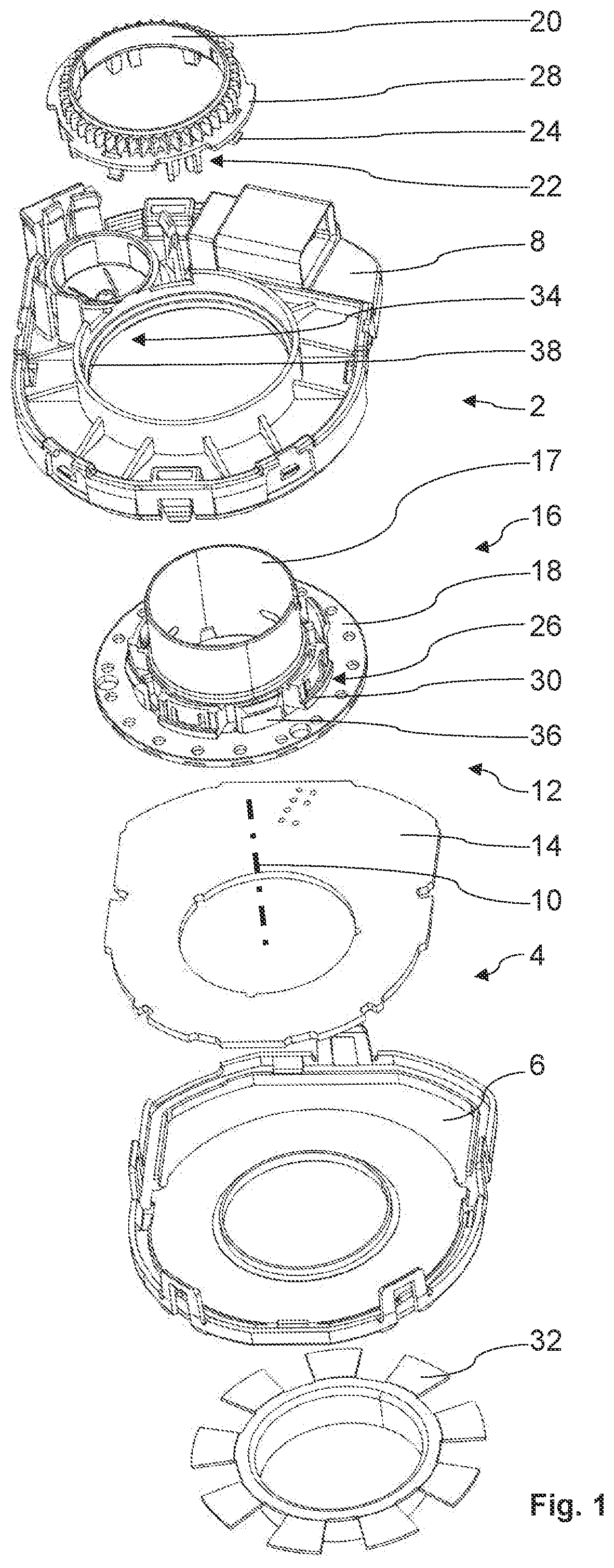 Patent US12174080 Figure 1 – Angular position sensor for determining an angular position and/or a torque