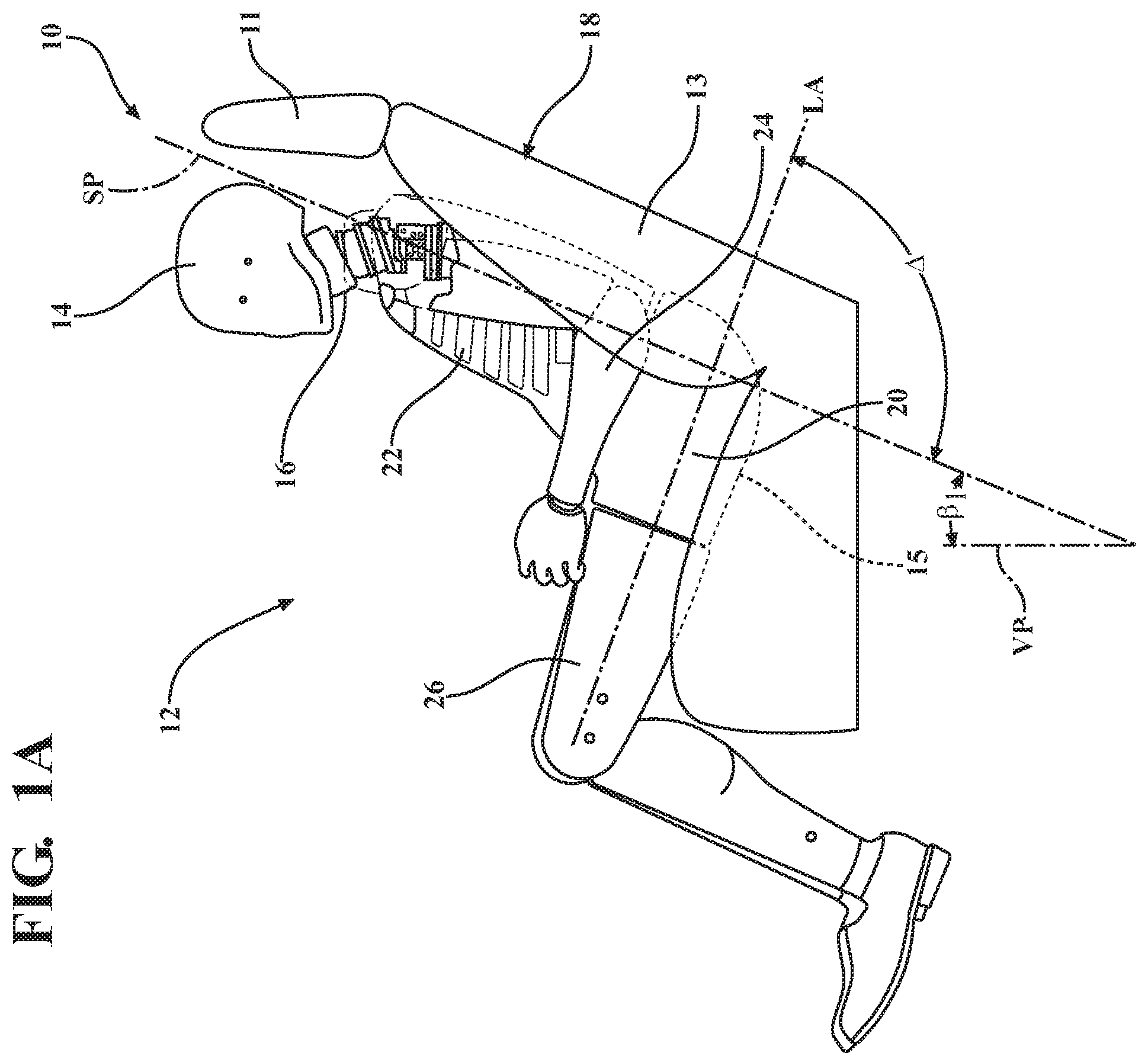 Patent US12174087 Figure 1 – Neck bracket design for anthropomorphic test device in multiple reclined seating postures