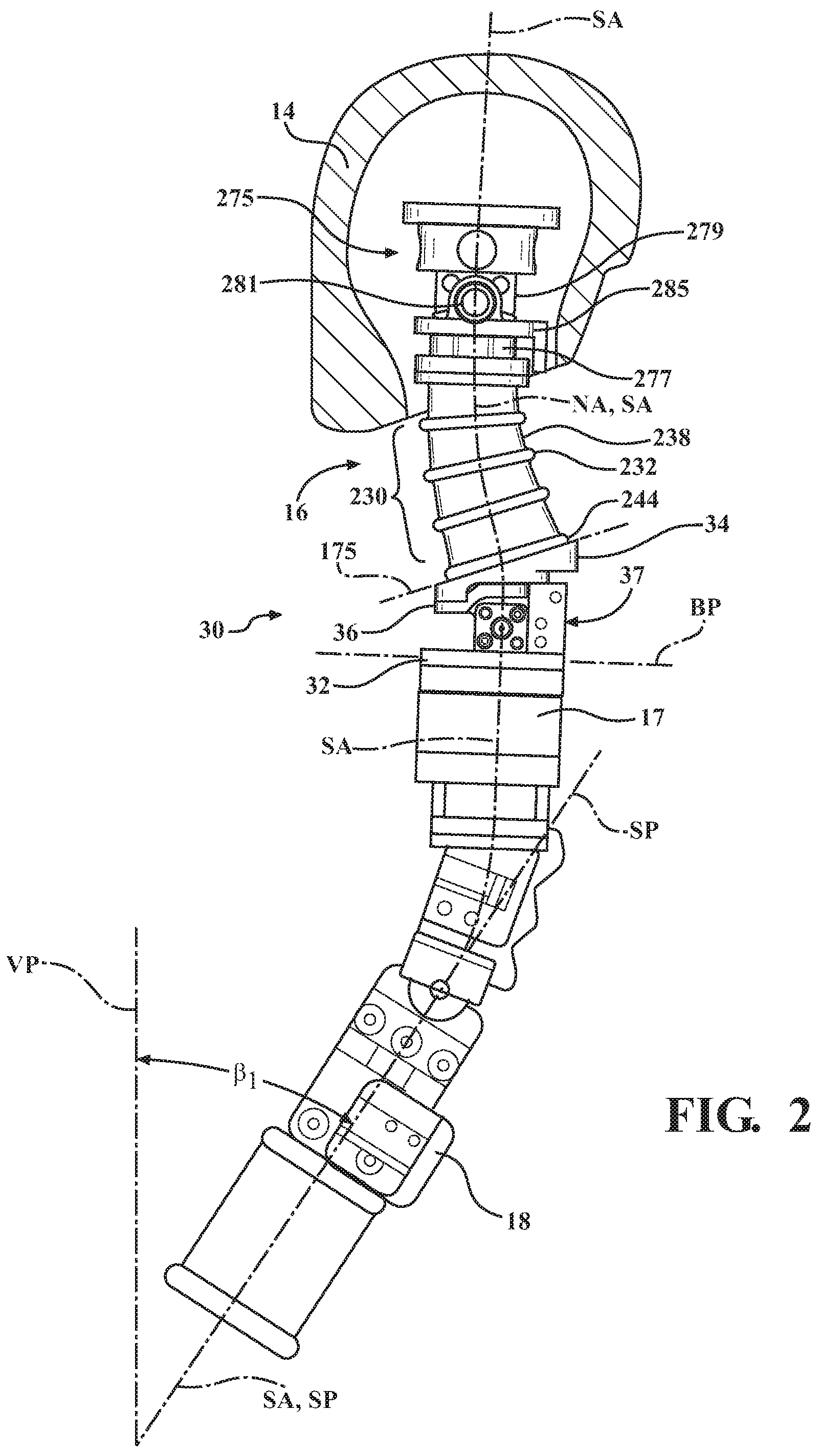 Patent US12174087 Figure 3 – Neck bracket design for anthropomorphic test device in multiple reclined seating postures