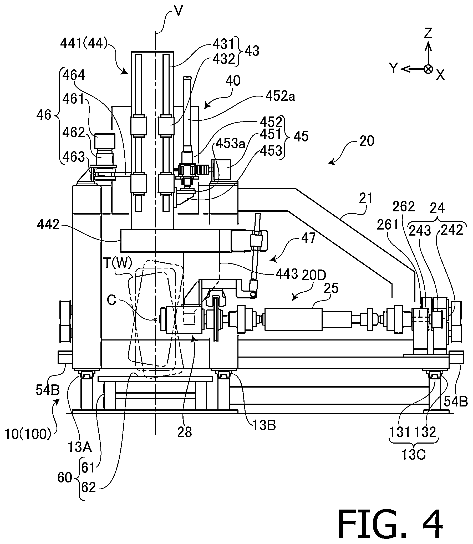 Patent US12174089 Figure 4 – Tire testing device