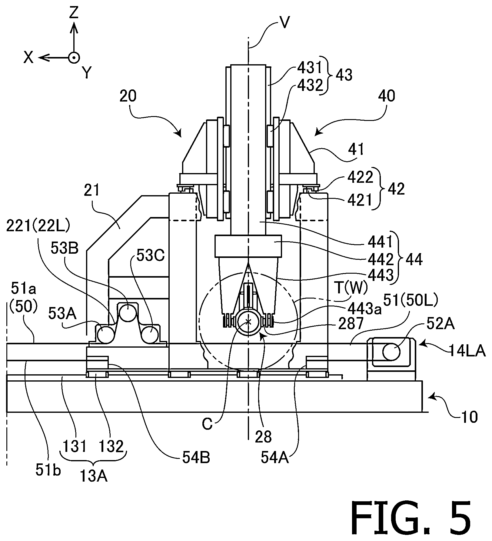 Patent US12174089 Figure 5 – Tire testing device