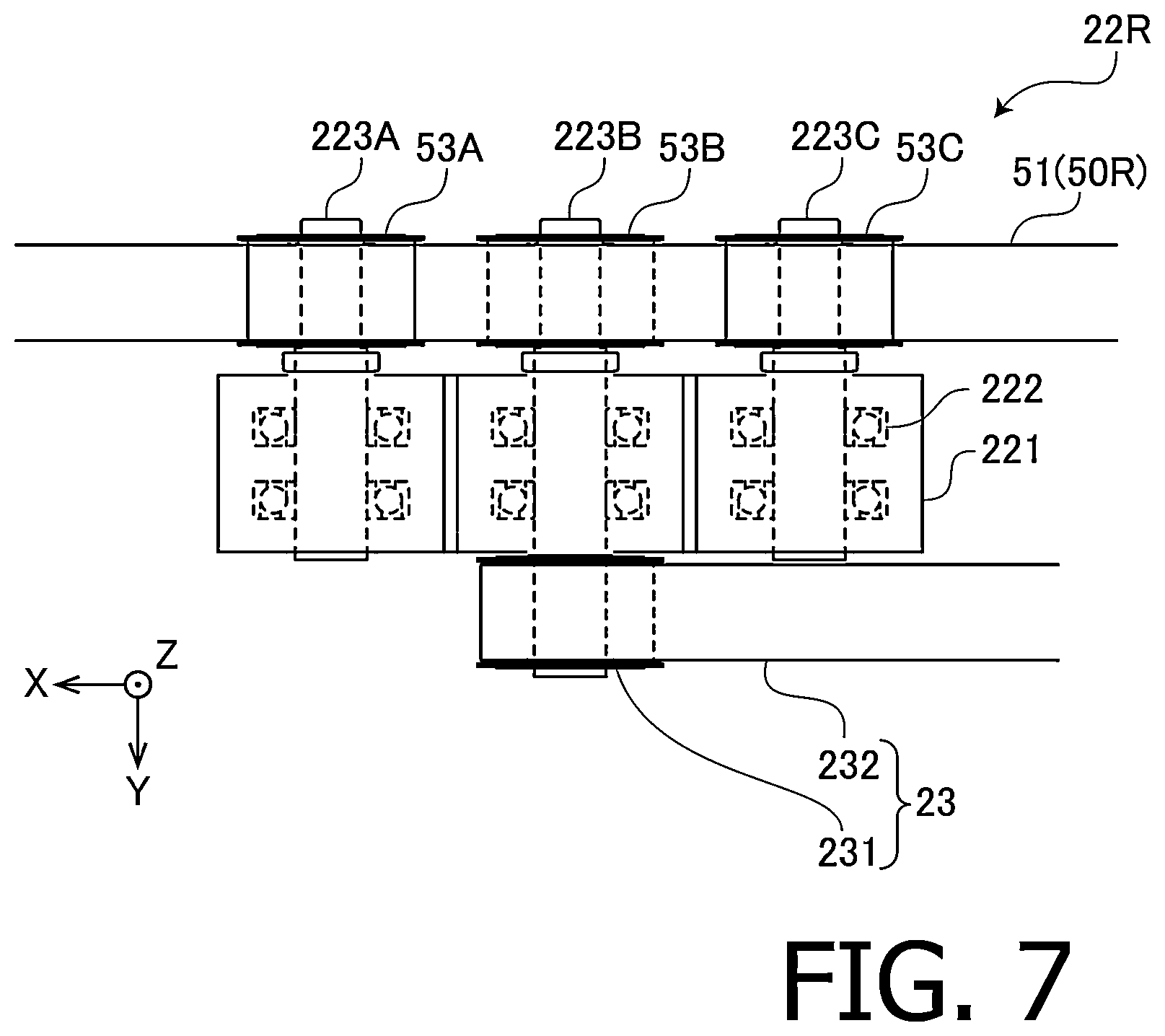 Patent US12174089 Figure 7 – Tire testing device
