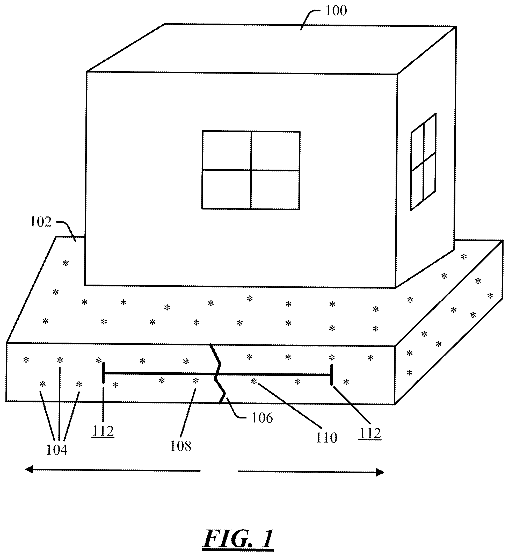 Patent US12174093 Figure 1 – Systems and methods for detecting, reporting, and/or using information about a building foundation