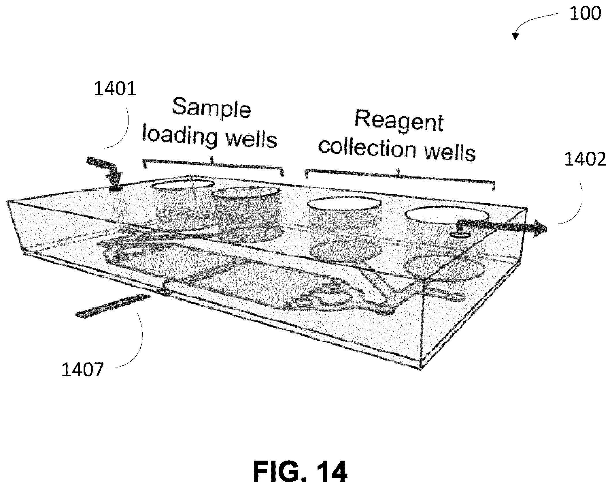 Patent US12174104 Figure 14 – Synthesis, post-modification and separation of biologics using acoustically confined substrates