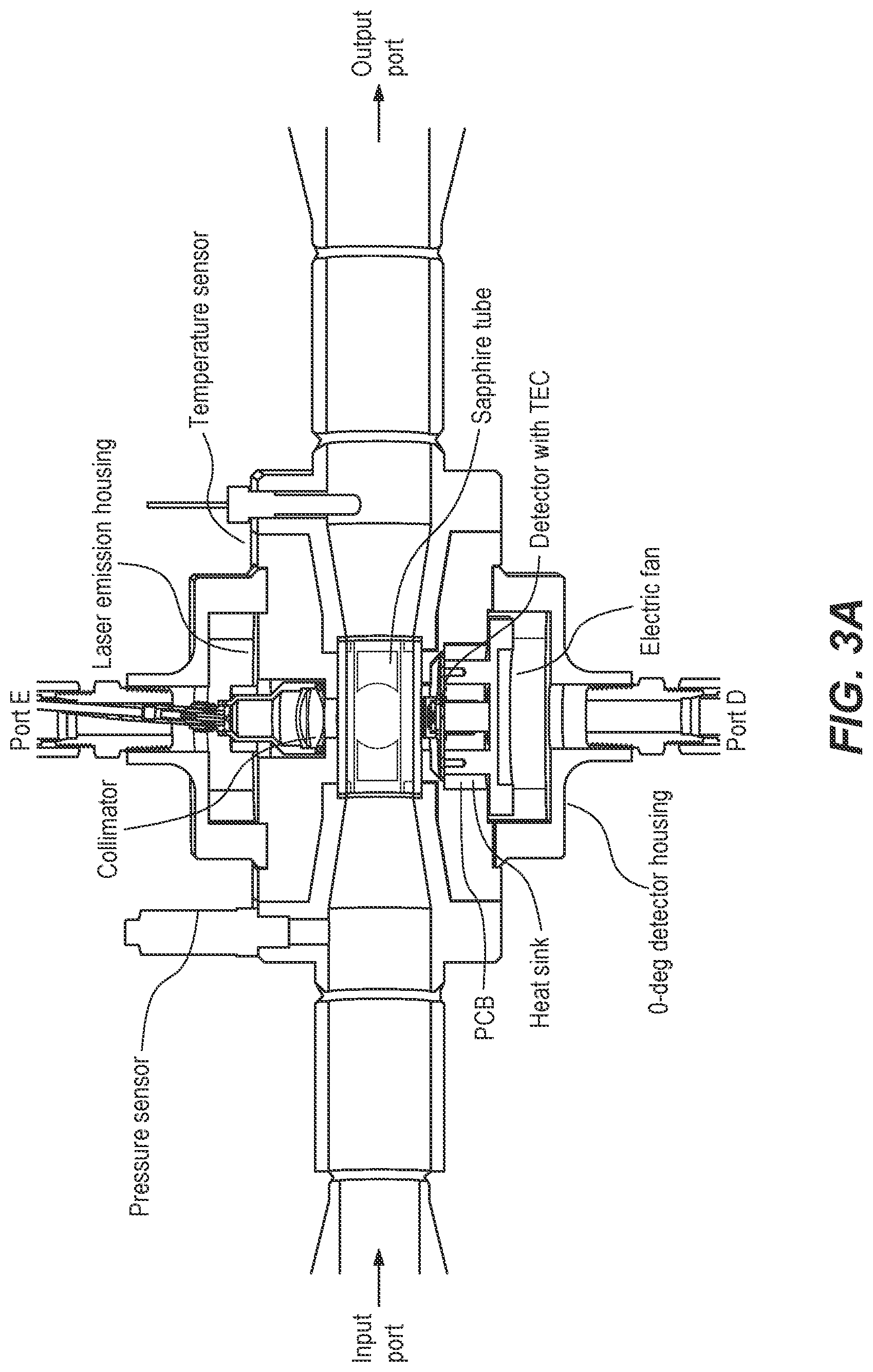 Patent US12174117 Figure 3 – Fluorescence and scatter and absorption spectroscopic apparatus with a sapphire tube and method for analyzing inline low level hydrocarbon in a flow medium