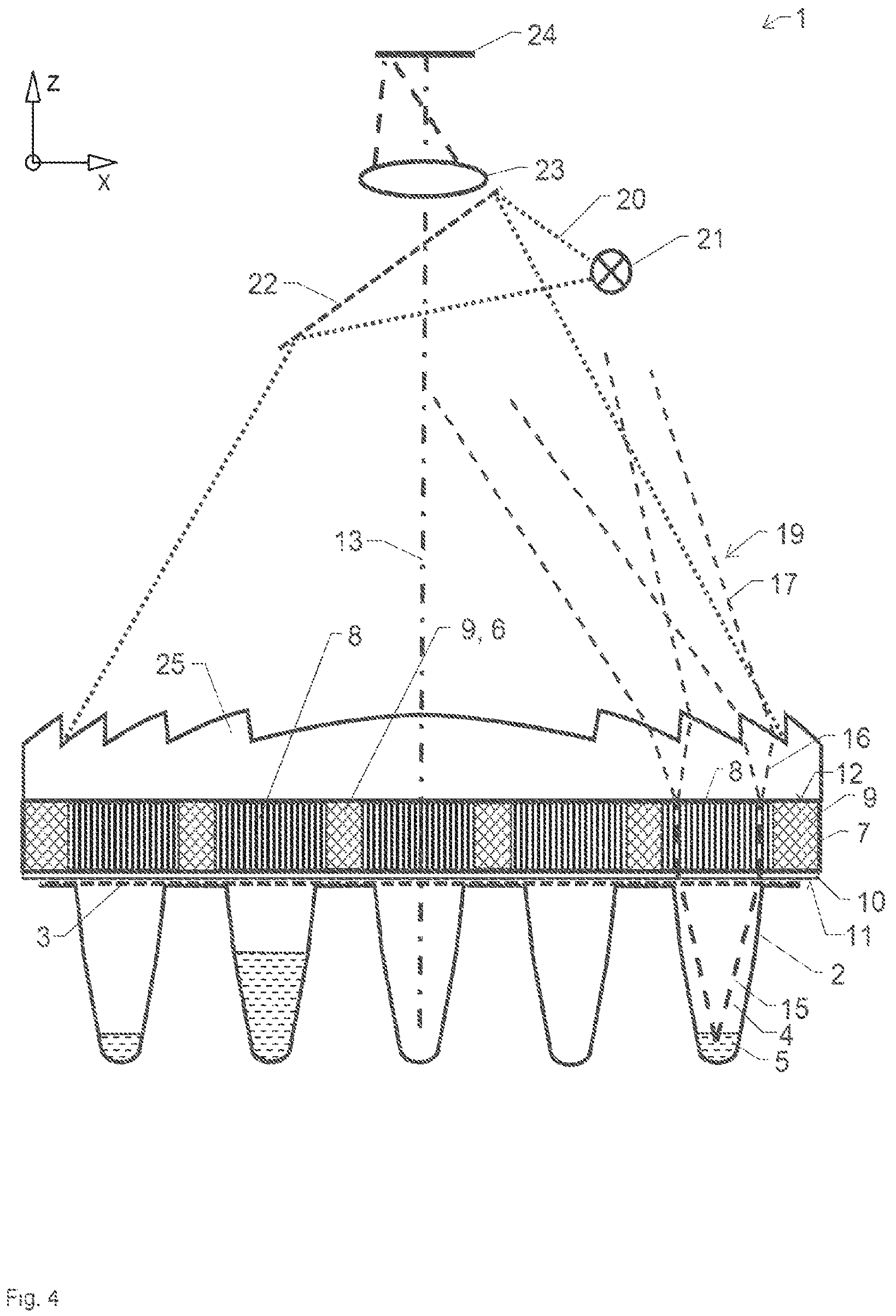 Patent US12174119 Figure 4 – Device and method for luminescence analysis of multiple samples