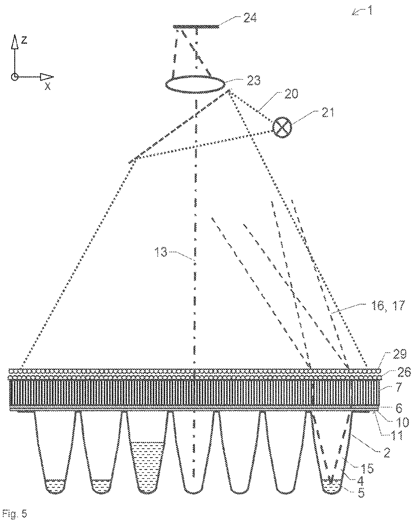 Patent US12174119 Figure 5 – Device and method for luminescence analysis of multiple samples