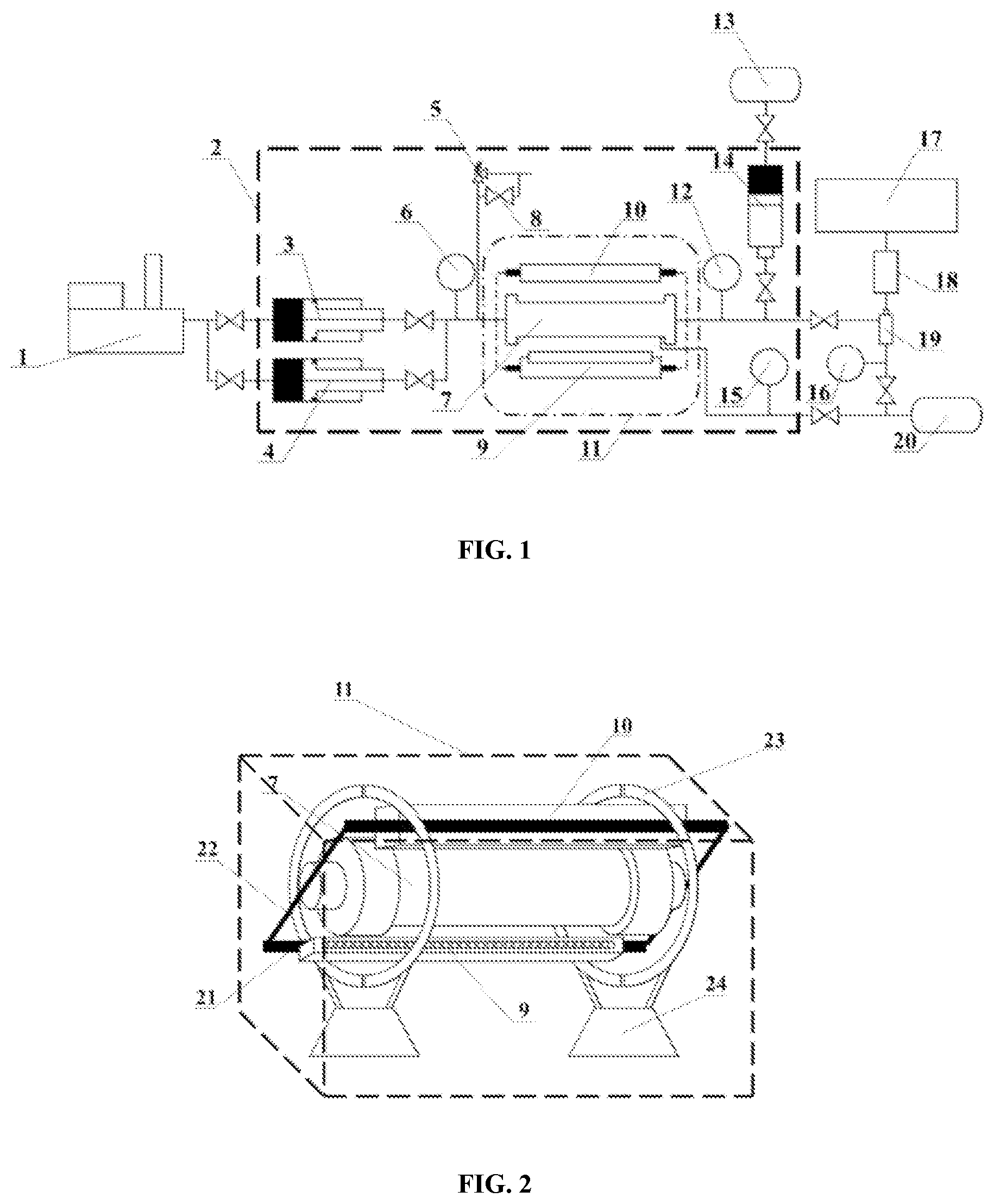 Patent US12174133 — X-ray-based test device and method for plugging removal effect of sulfur dissolvent on sulfur deposition rock sample — Figure 1