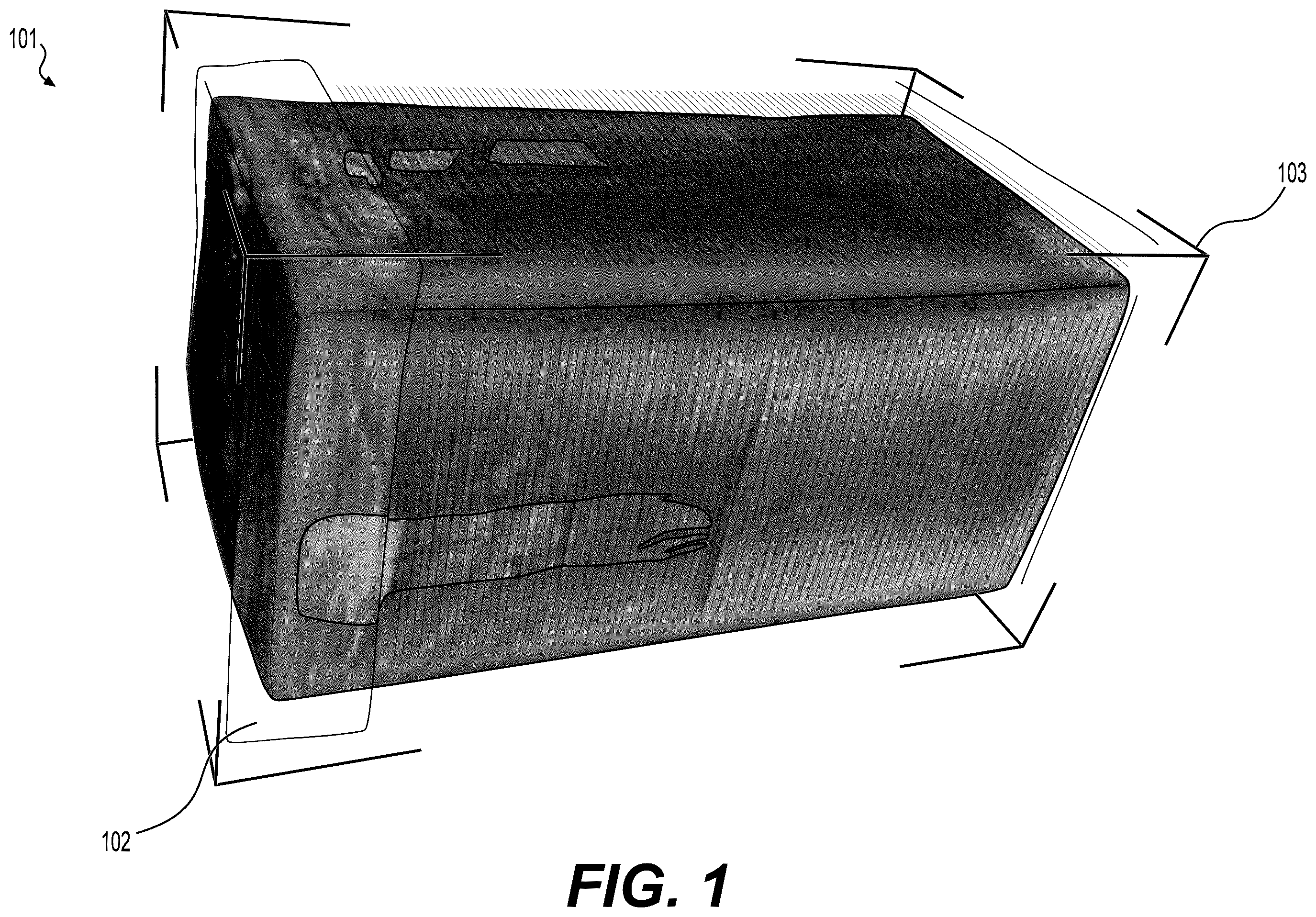 Patent US12174213 Figure 1 – Method for computed tomography examination of fragments in gel block