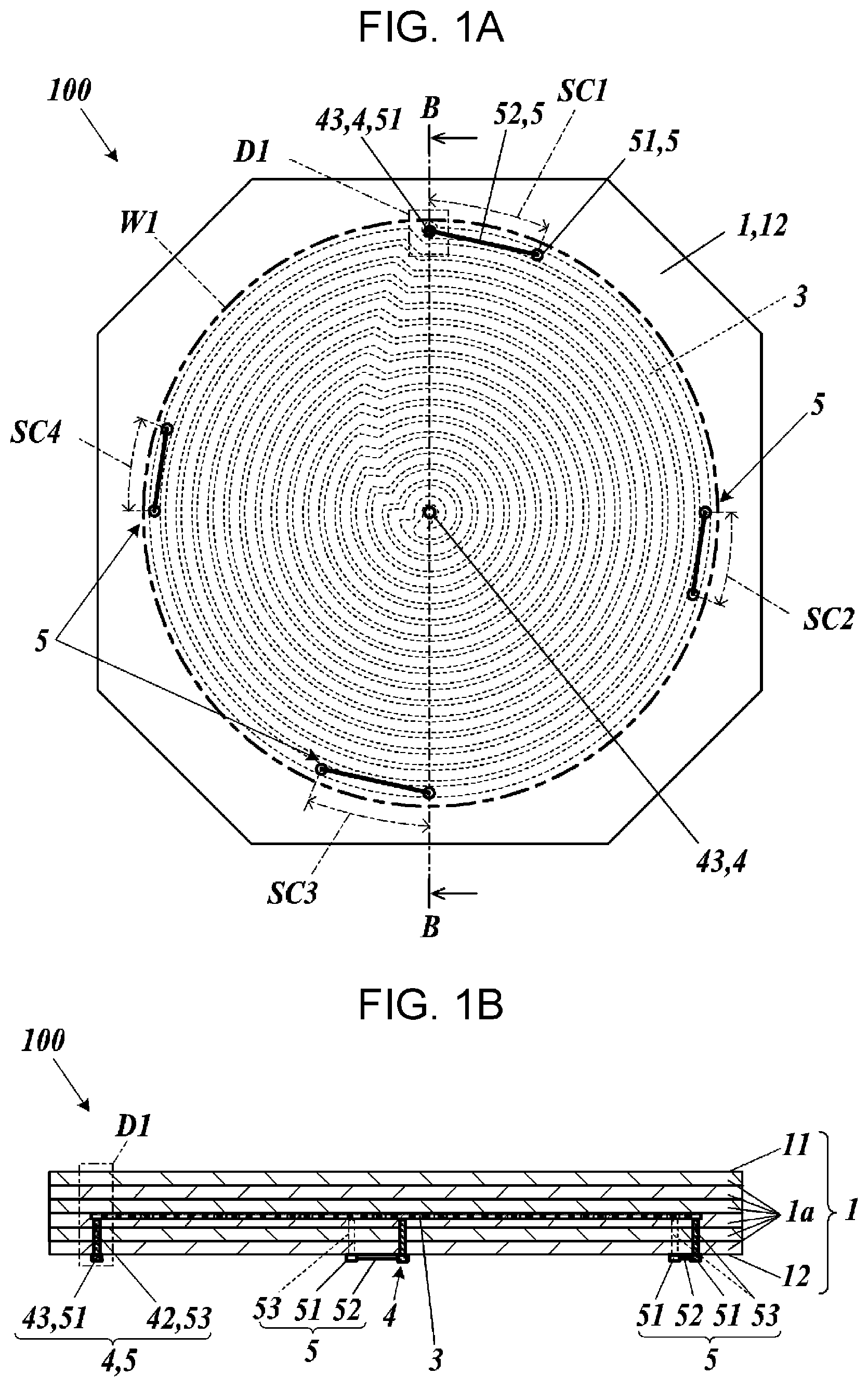 Patent US12174220 Figure 1 – Heater substrate, probe card substrate, and probe card