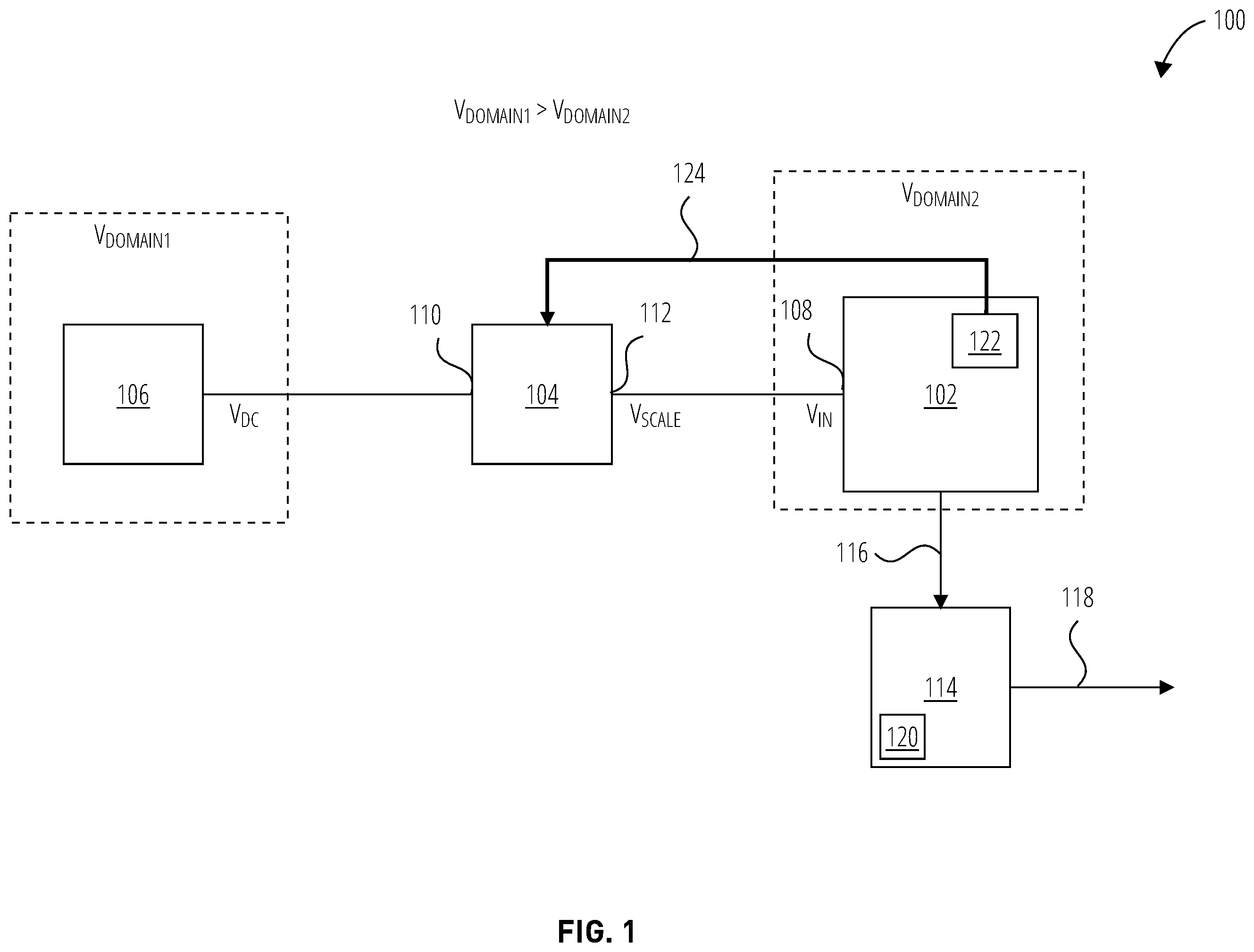 Patent US12174227 Figure 1 – Measuring voltage level of a voltage node utilizing a measurement integrated circuit