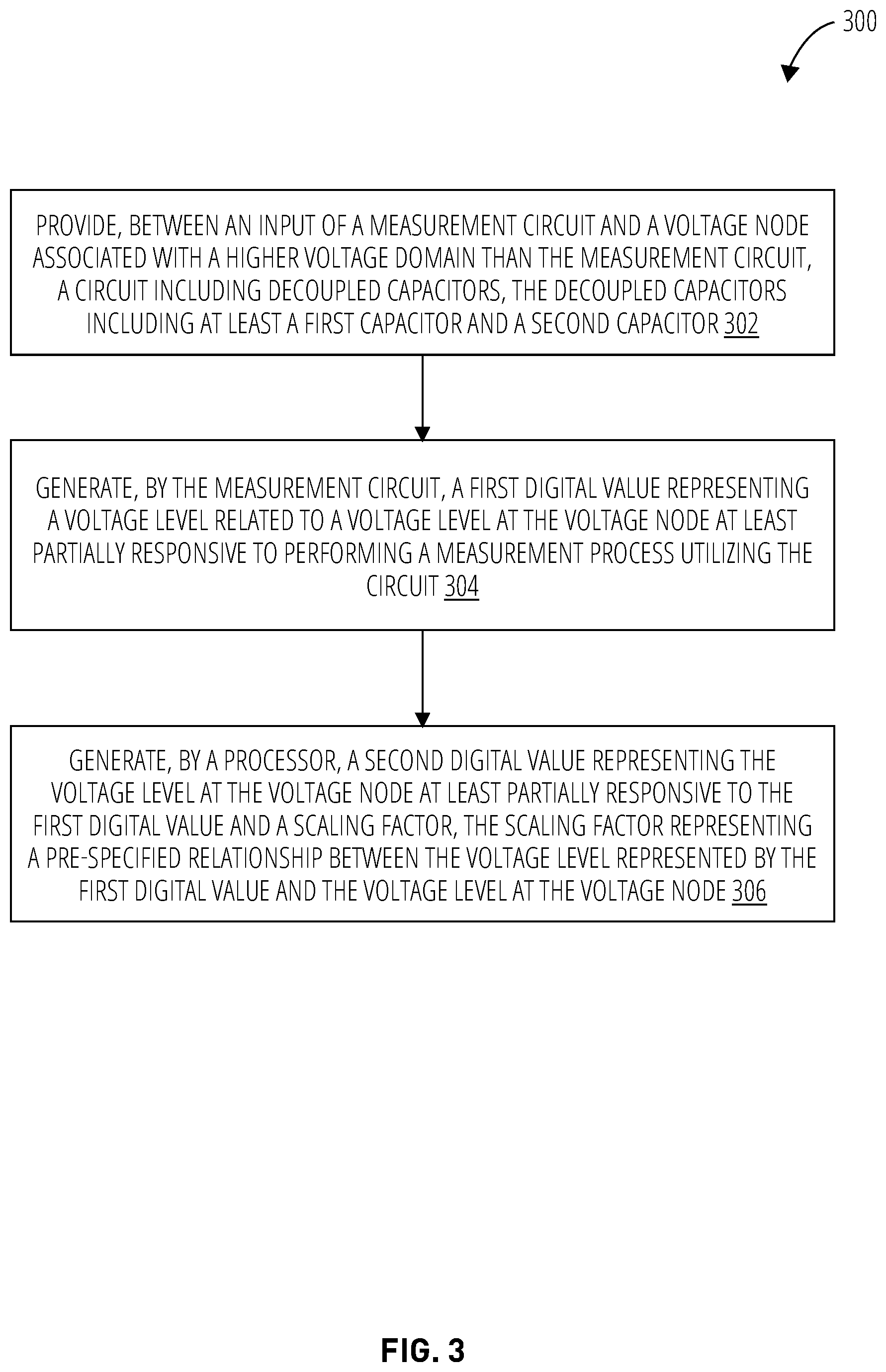Patent US12174227 Figure 3 – Measuring voltage level of a voltage node utilizing a measurement integrated circuit