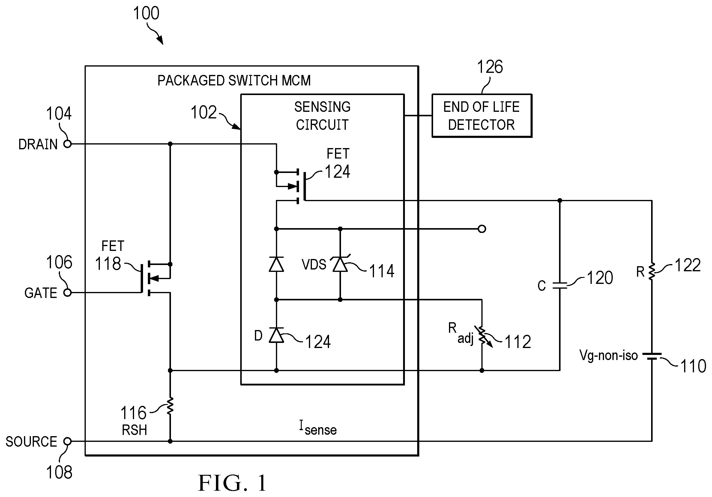 Patent US12174237 Figure 1 – Onboard circuits and methods to predict the health of critical elements