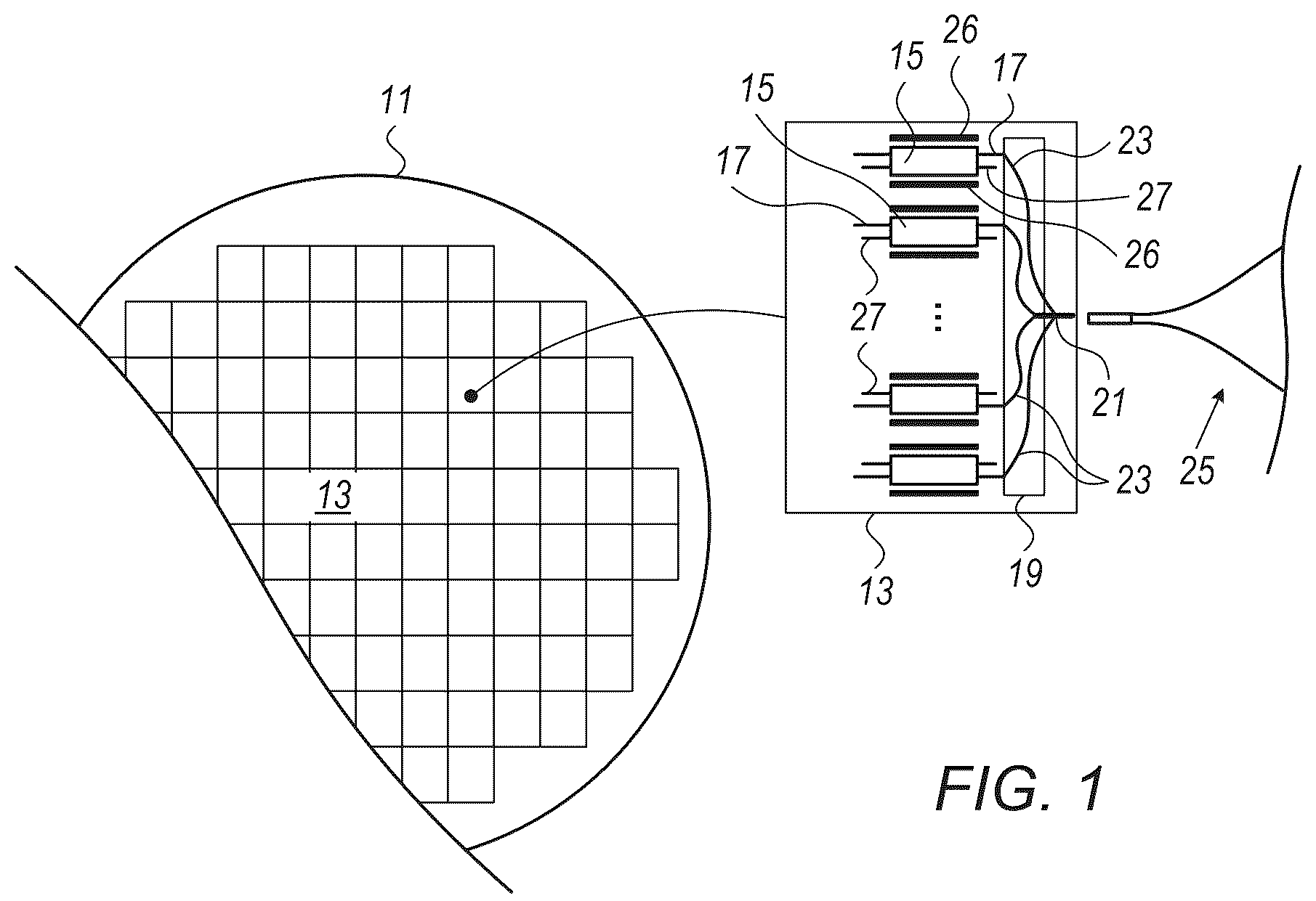 Patent US12174238 — Intelligent wafer-level testing of photonic devices — Figure 1