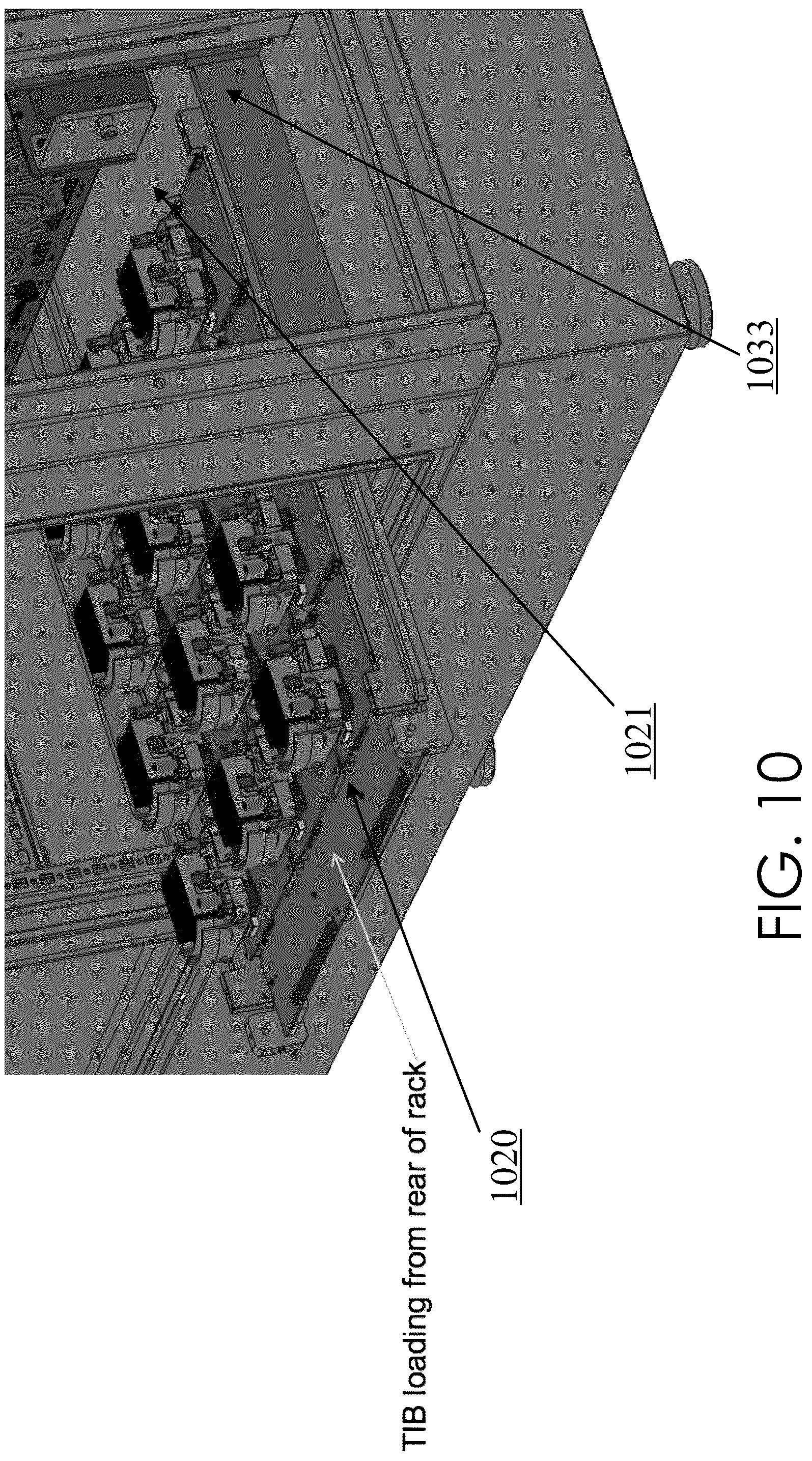 Patent US12174248 Figure 11 – Ergonomic loading for a test interface board (TIB) / burn-in-board (BIB) in a slot-based test system
