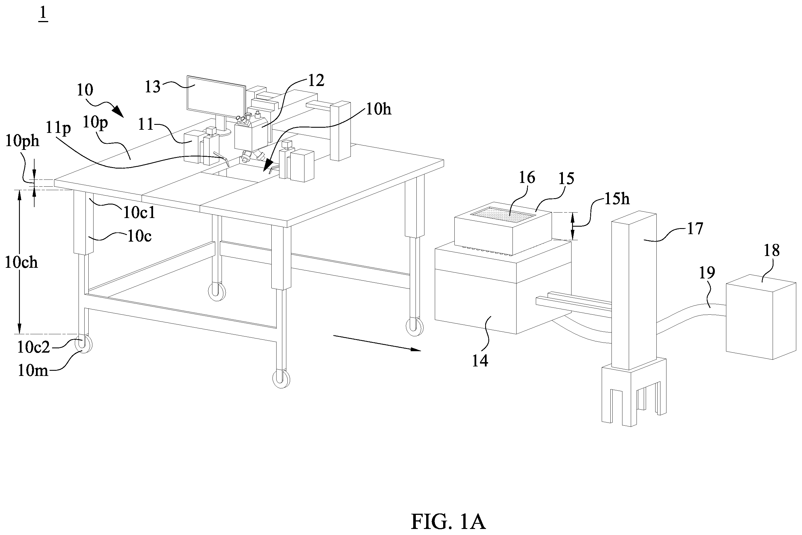 Patent US12174249 Figure 1 – Probing device and inspection method using the same