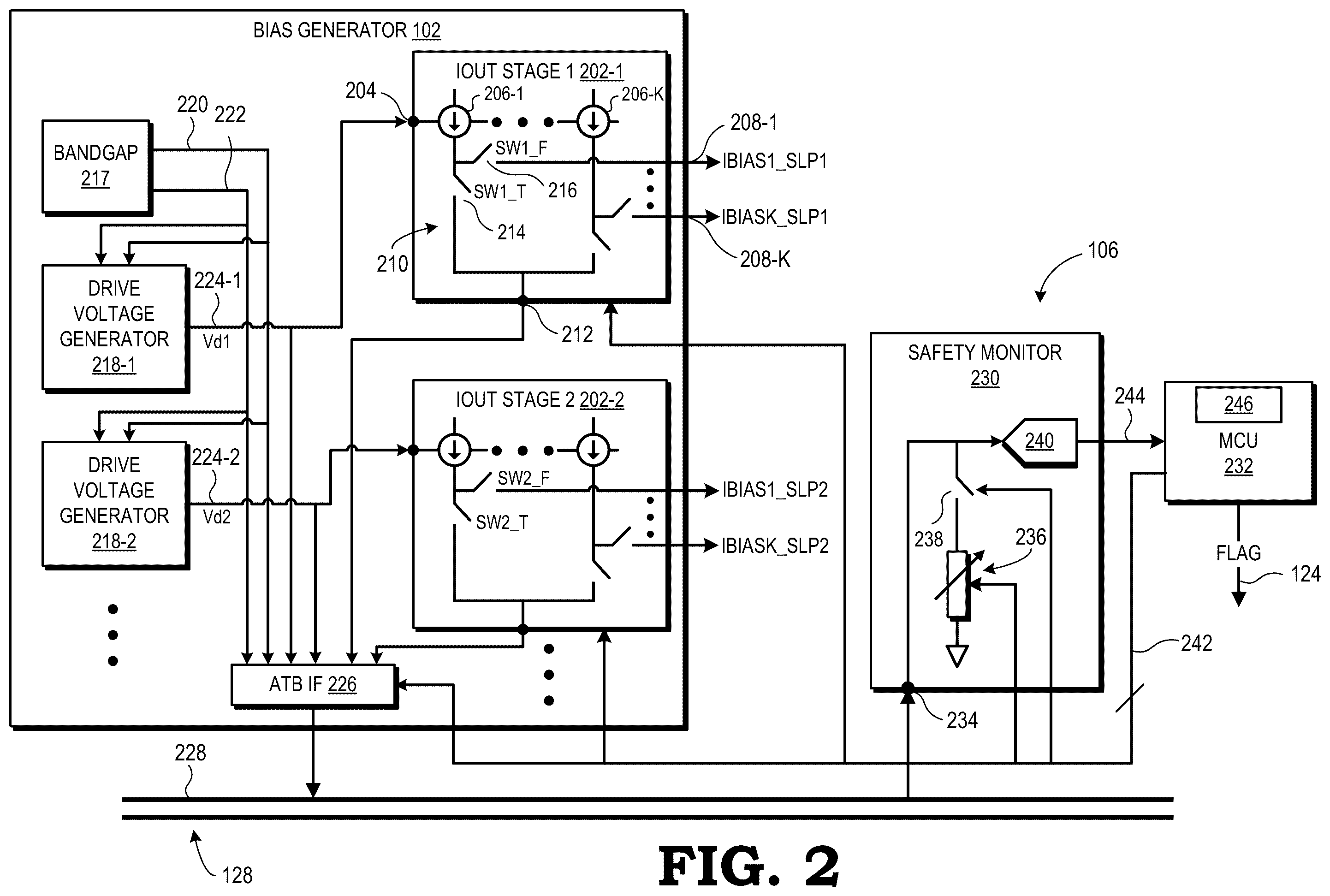 Patent US12174253 Figure 2 – Bias generator testing using grouped bias currents
