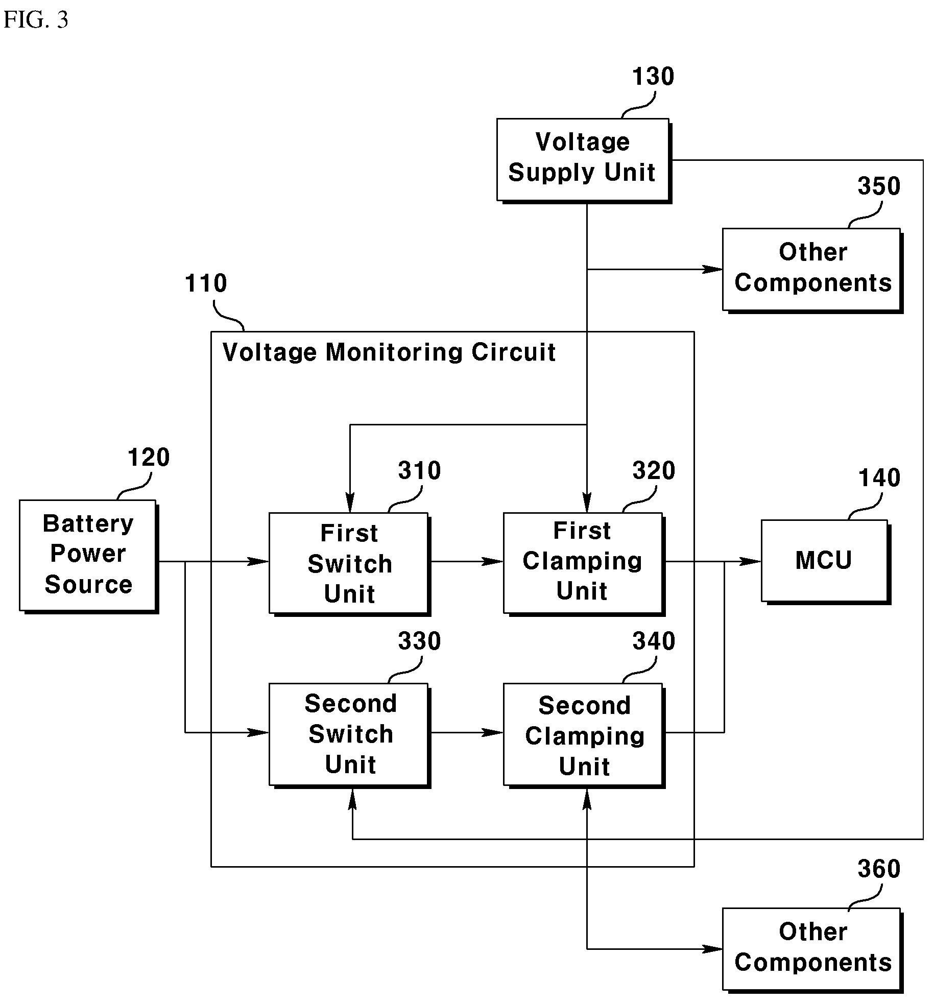 Patent US12174260 Figure 3 – Voltage monitoring circuit