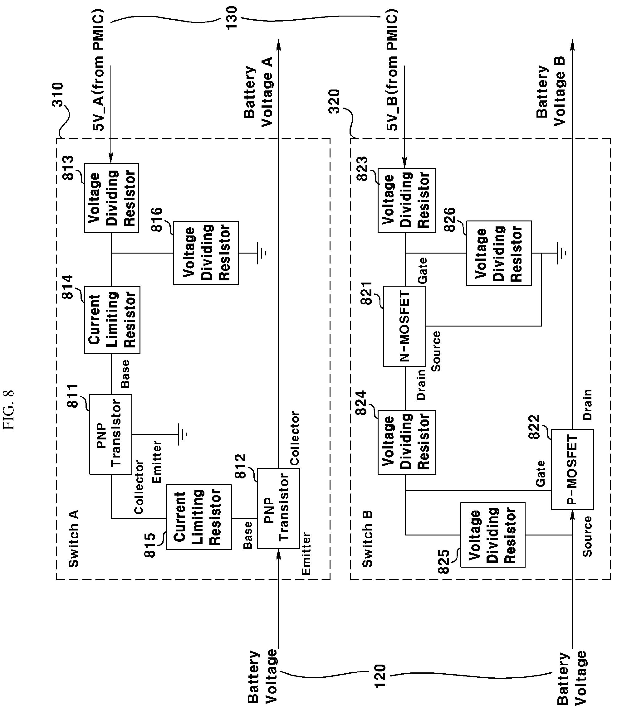 Patent US12174260 Figure 8 – Voltage monitoring circuit