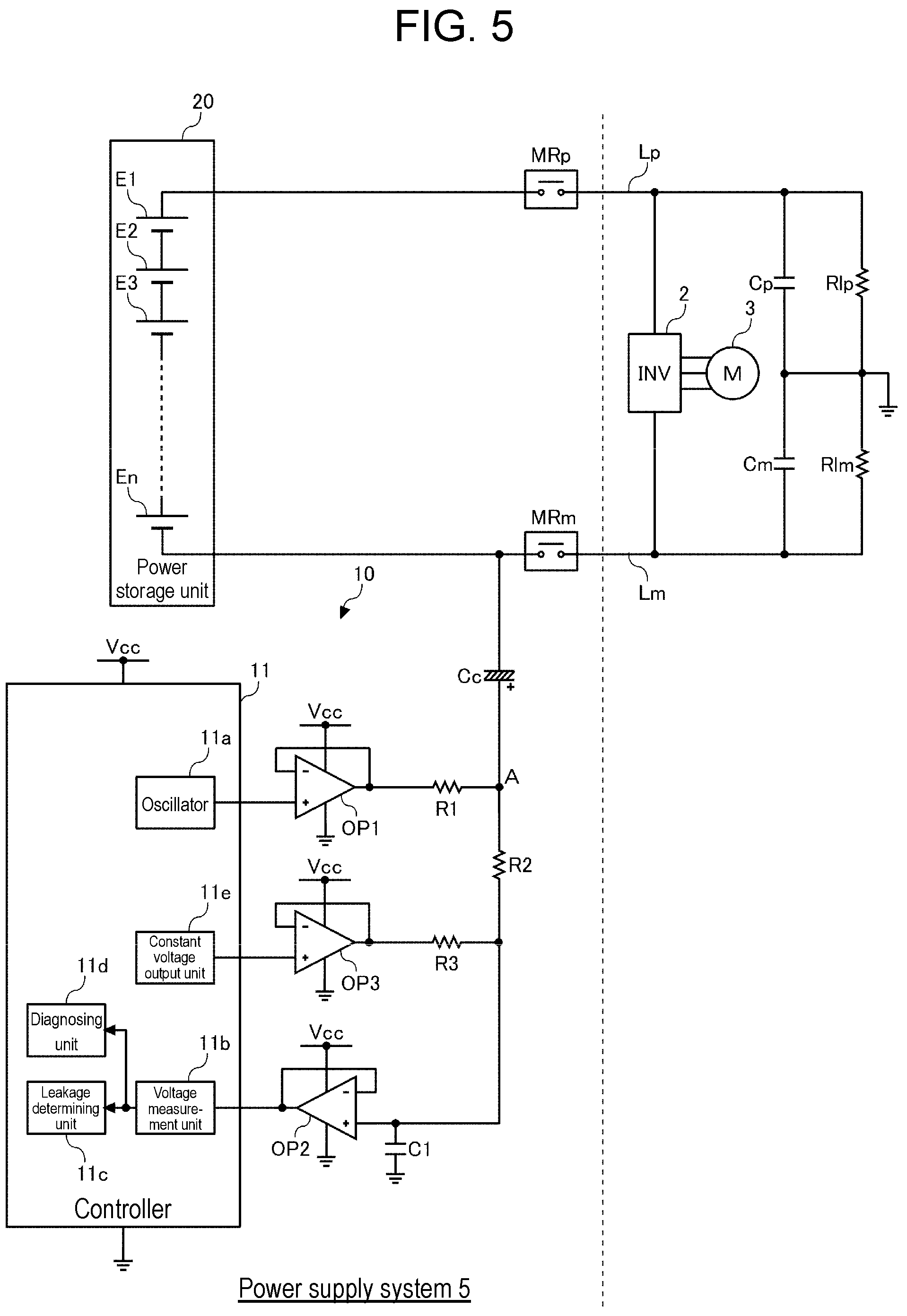 Patent US12174267 Figure 4 – Earth leakage detecting device, and vehicular power supply system