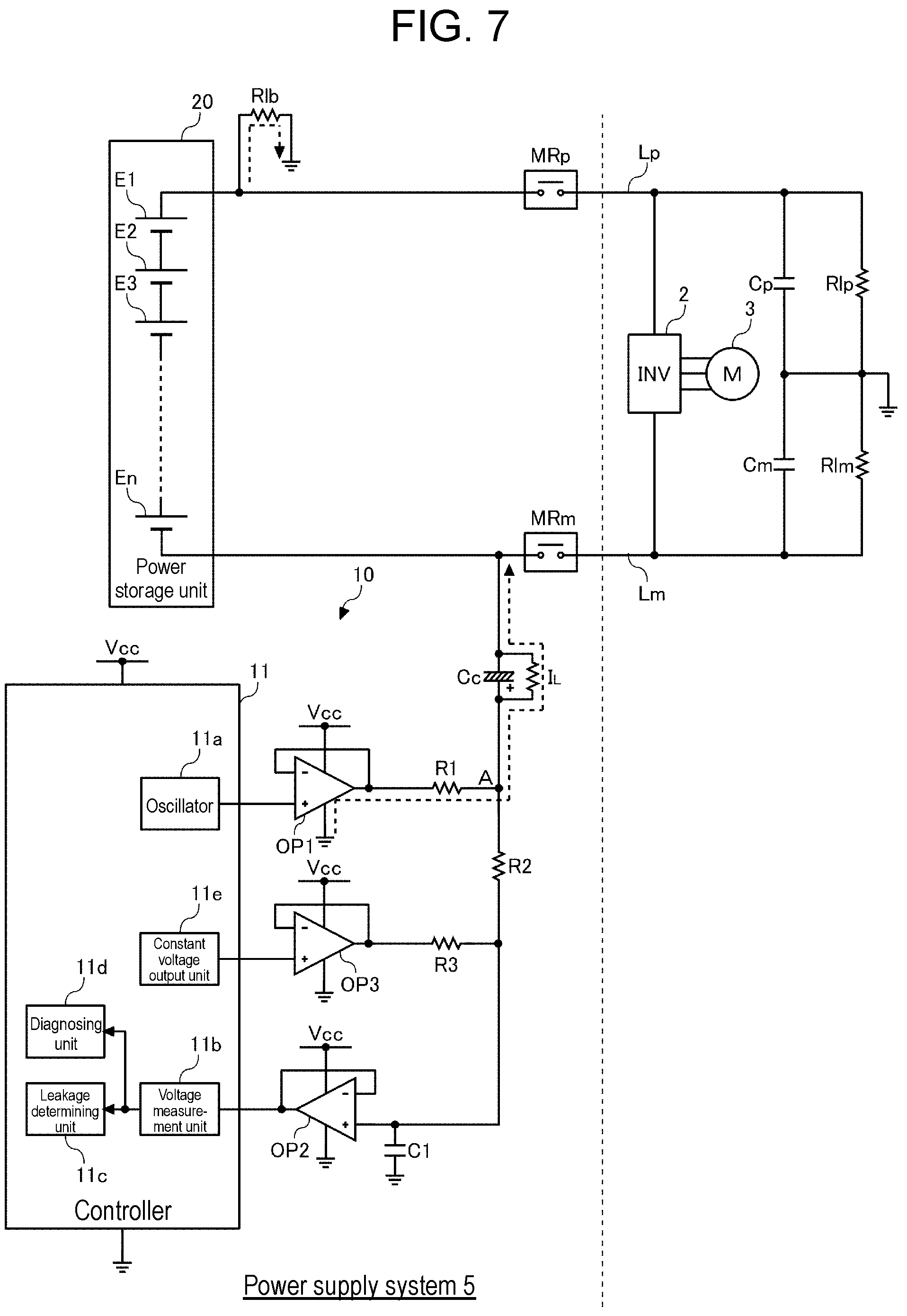 Patent US12174267 Figure 6 – Earth leakage detecting device, and vehicular power supply system