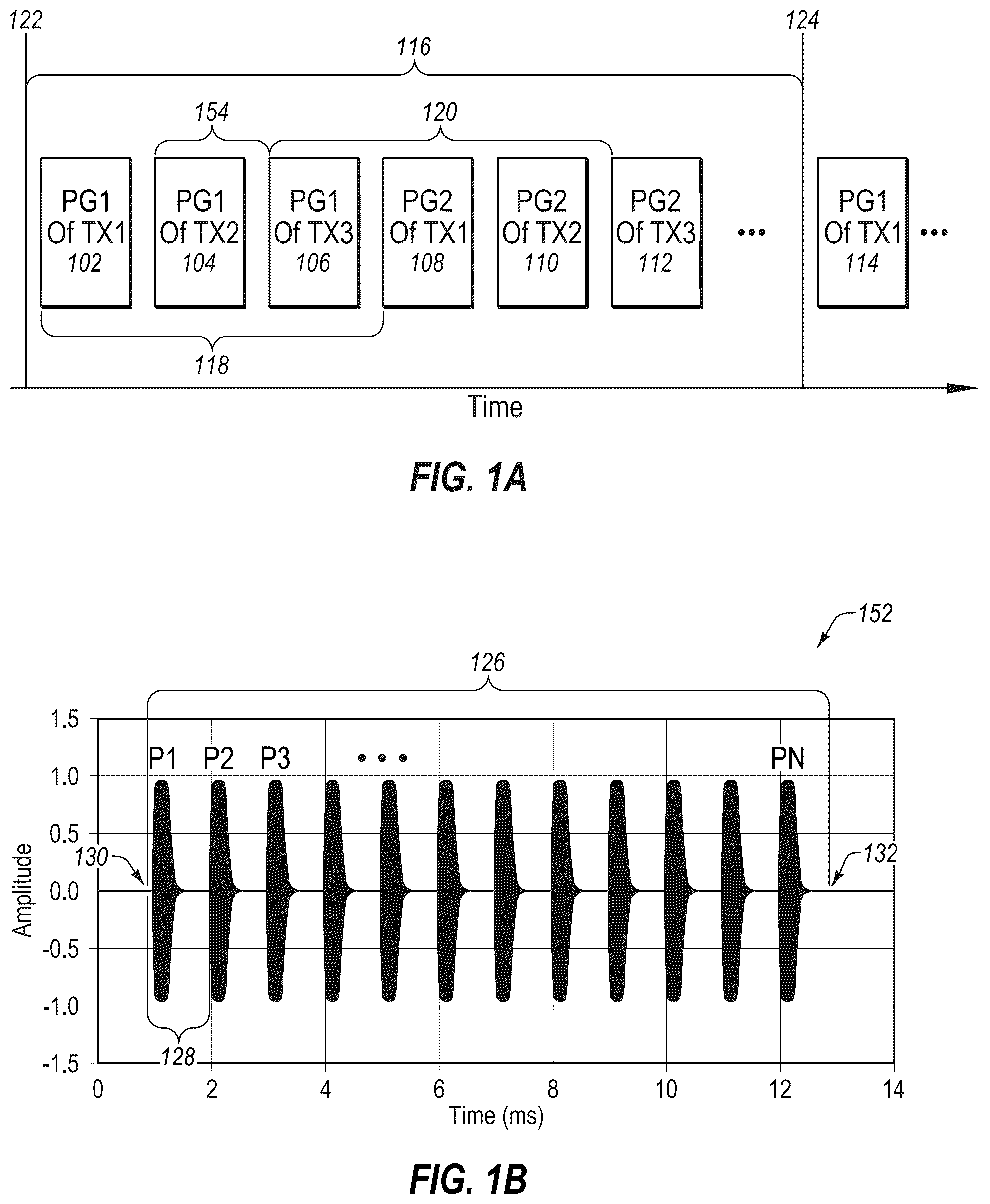 Patent US12174284 Figure 1 – Transmission of signals for ranging, timing, and data transfer