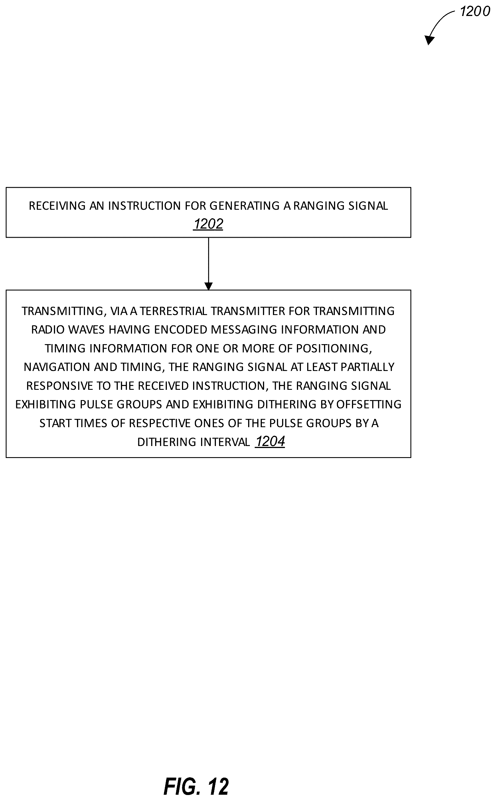 Patent US12174284 Figure 13 – Transmission of signals for ranging, timing, and data transfer