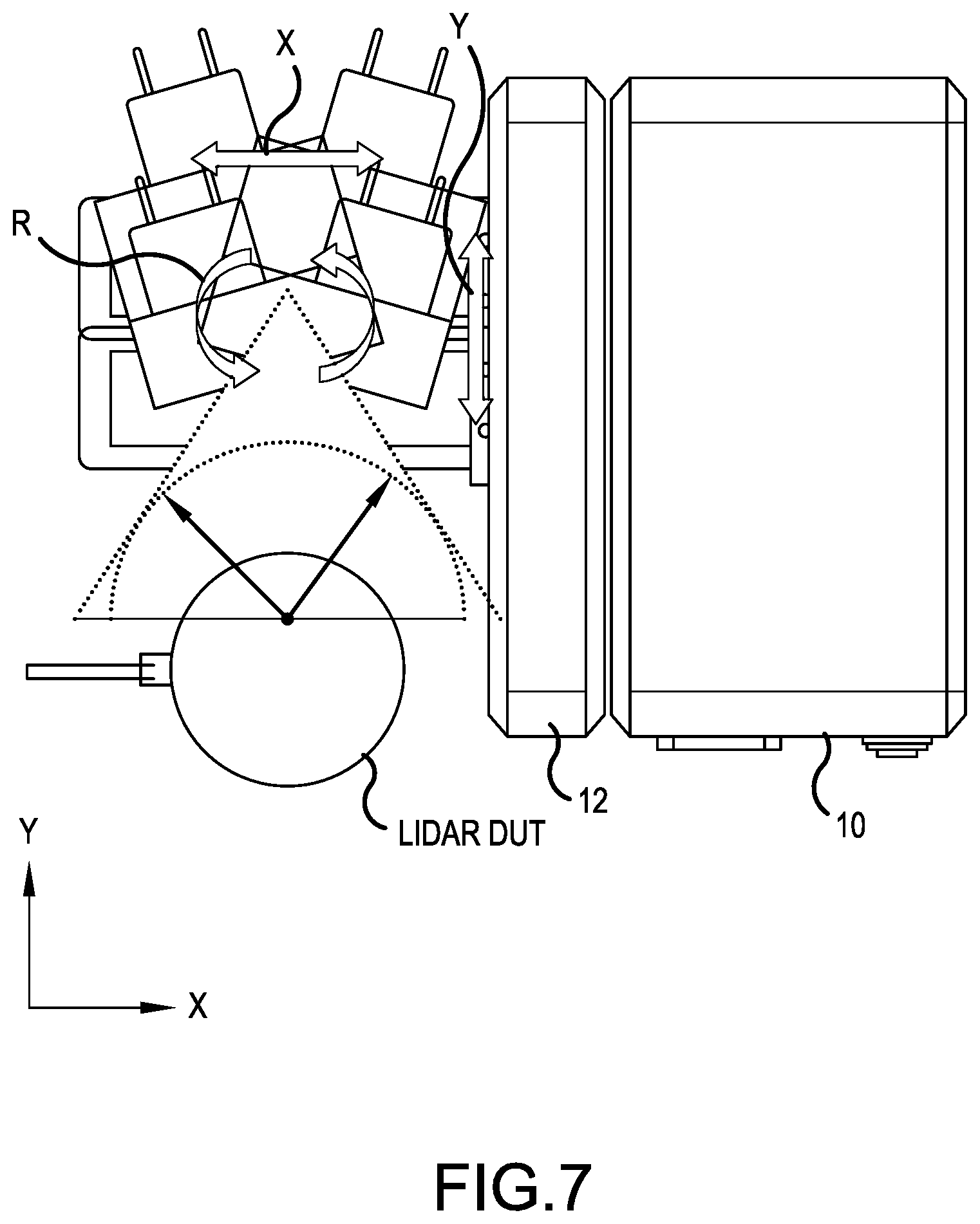 Patent US12174296 Figure 7 – Automated lidar target simulation scanning systems and methods