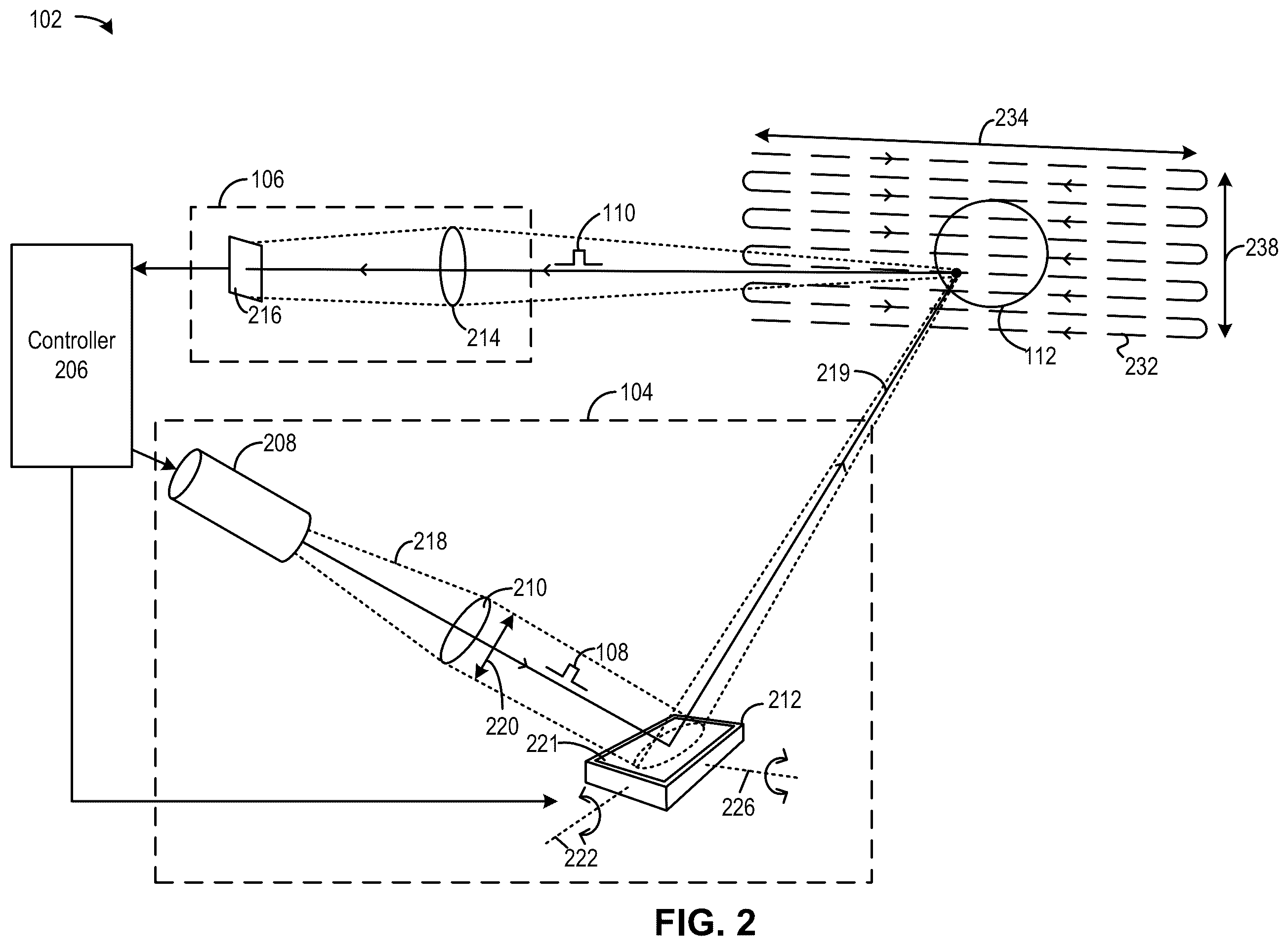Patent US12174316 Figure 2 – High contrast grating for highly reflective mems surface for LiDAR