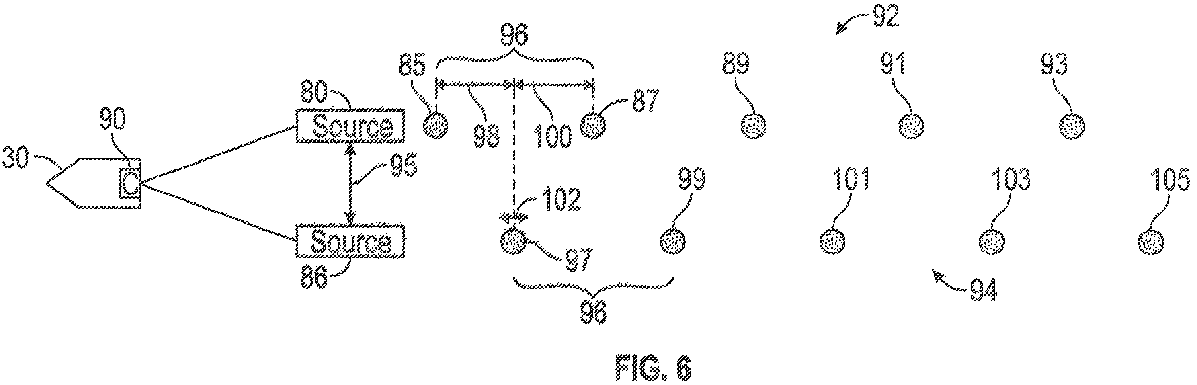 Patent US12174329 Figure 4 – Coded interleaved simultaneous source shooting