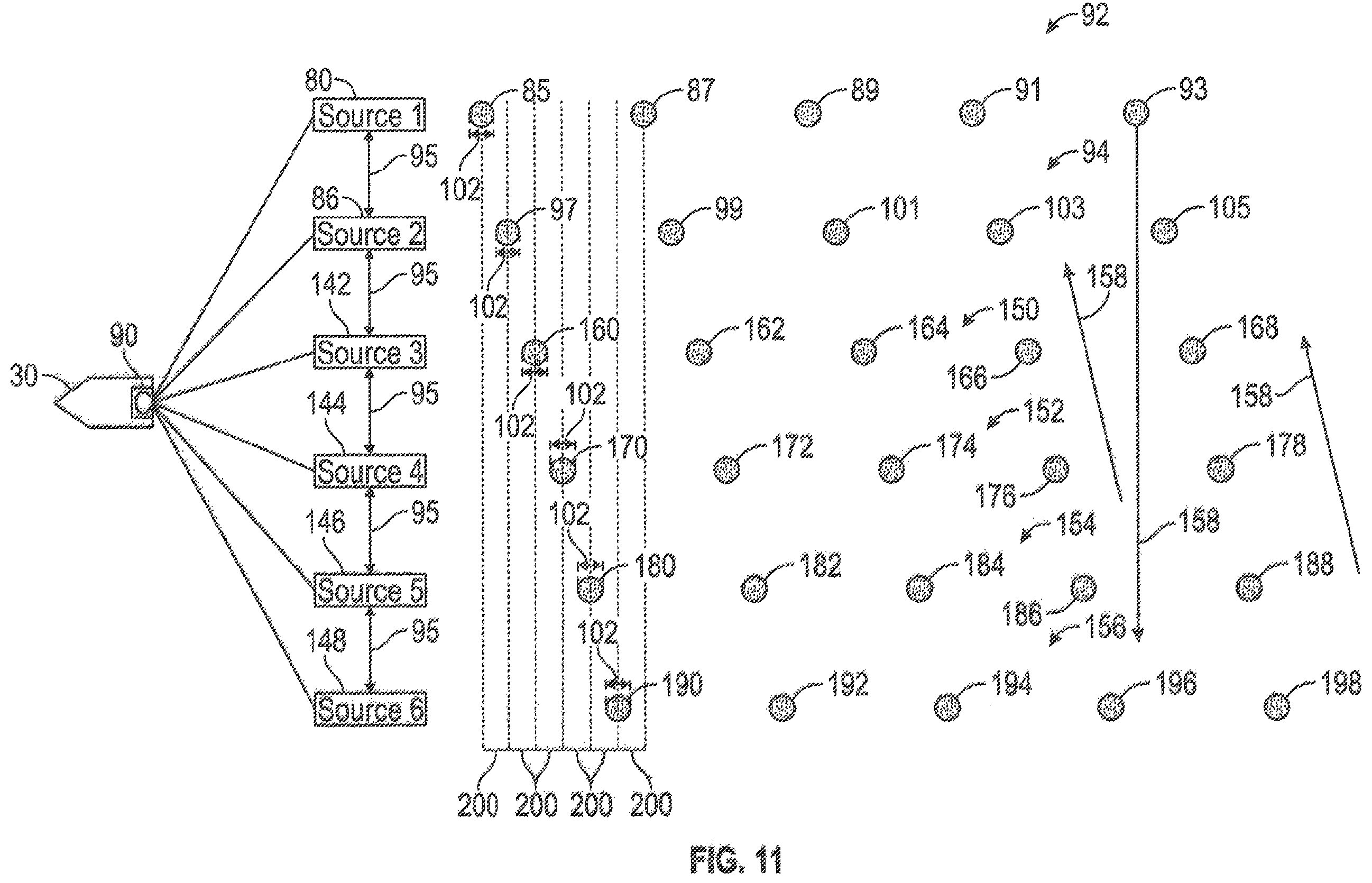 Patent US12174329 Figure 8 – Coded interleaved simultaneous source shooting