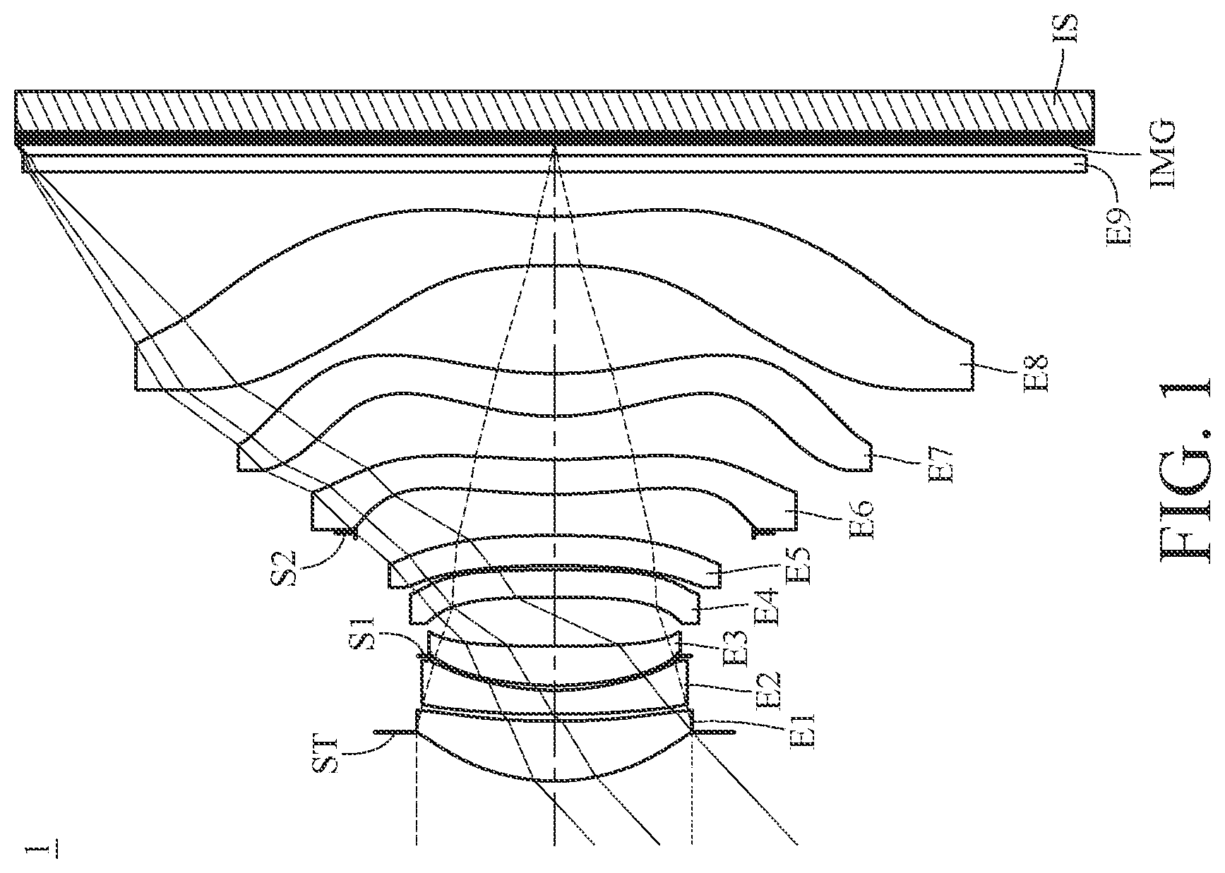 Patent US12174349 Figure 1 – Imaging optical lens system including eight lenses of +−+−−++−, +−+−+−+−, +−+++−+− or +−+−−−+− refractive powers, image capturing unit and electronic device