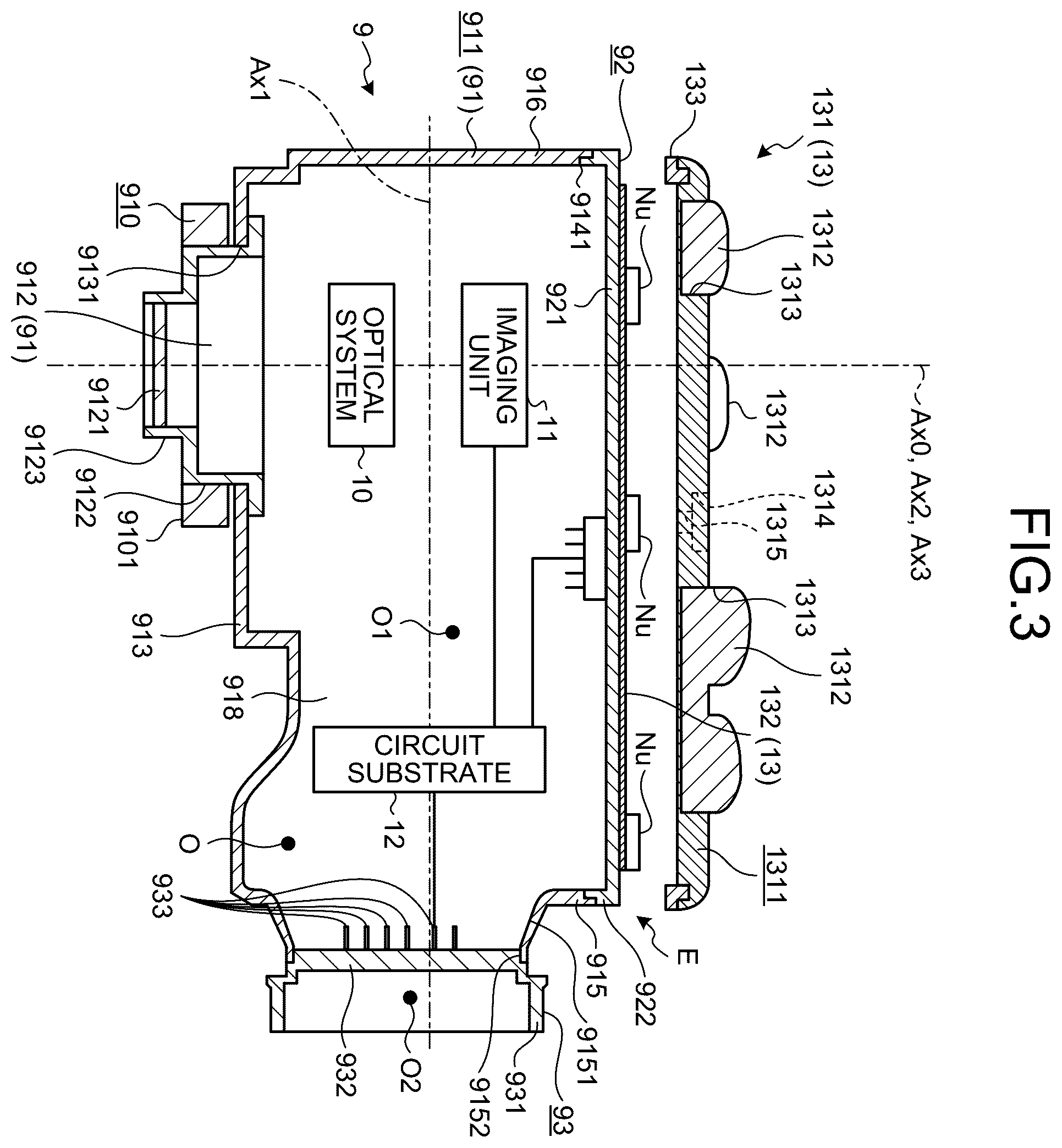 Patent US12174365 Figure 3 – Imaging apparatus for endoscope and imaging system